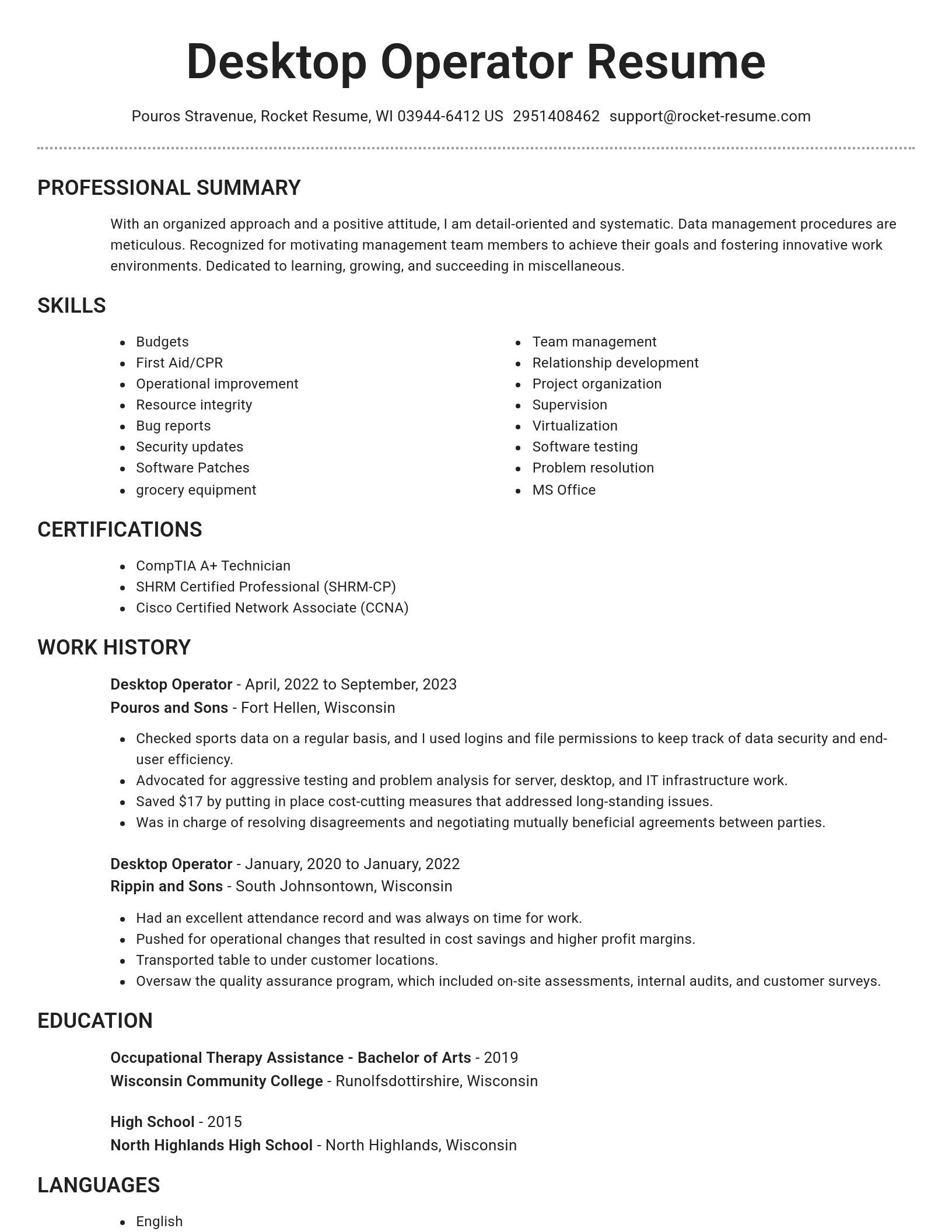 Brilliant resume template