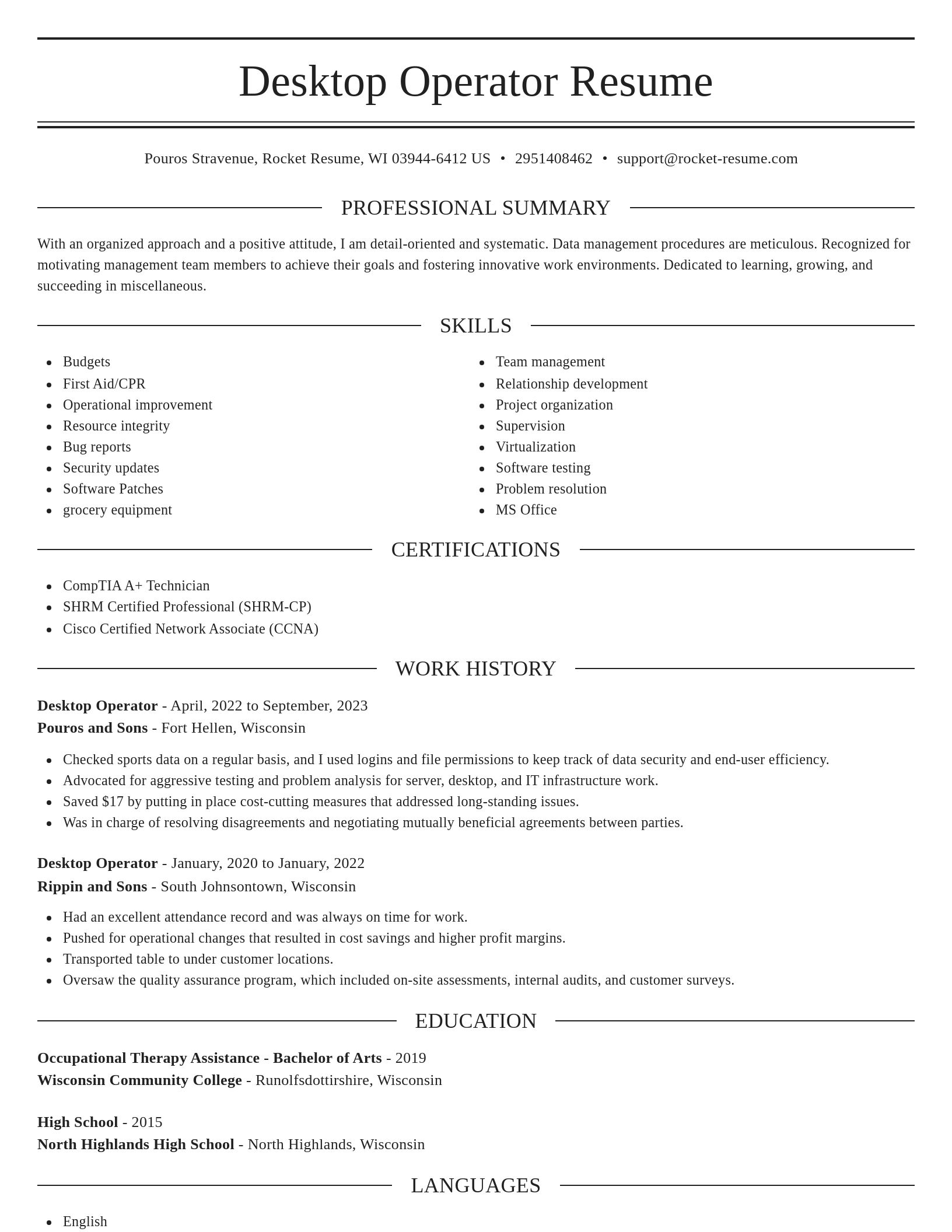 Elegant resume template