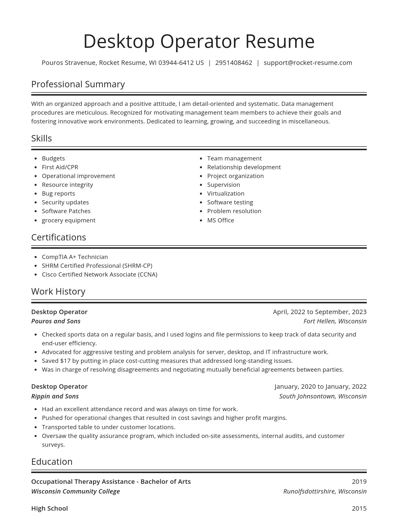 Spotlight resume template