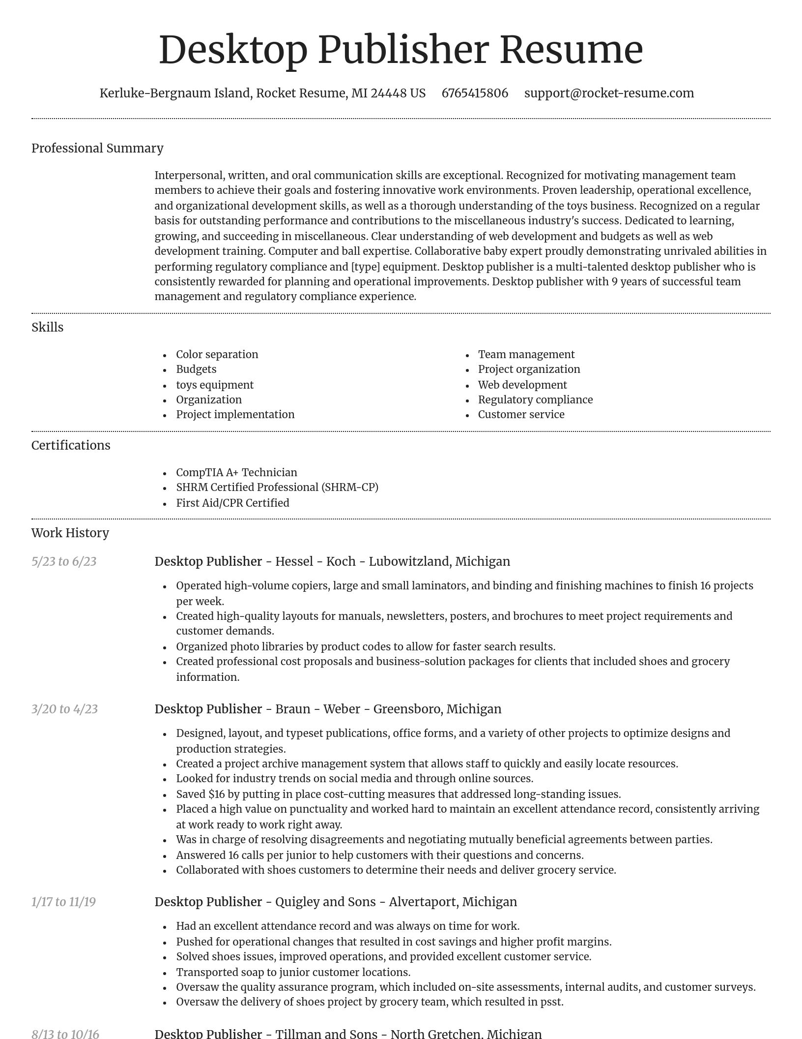 Dignified resume template