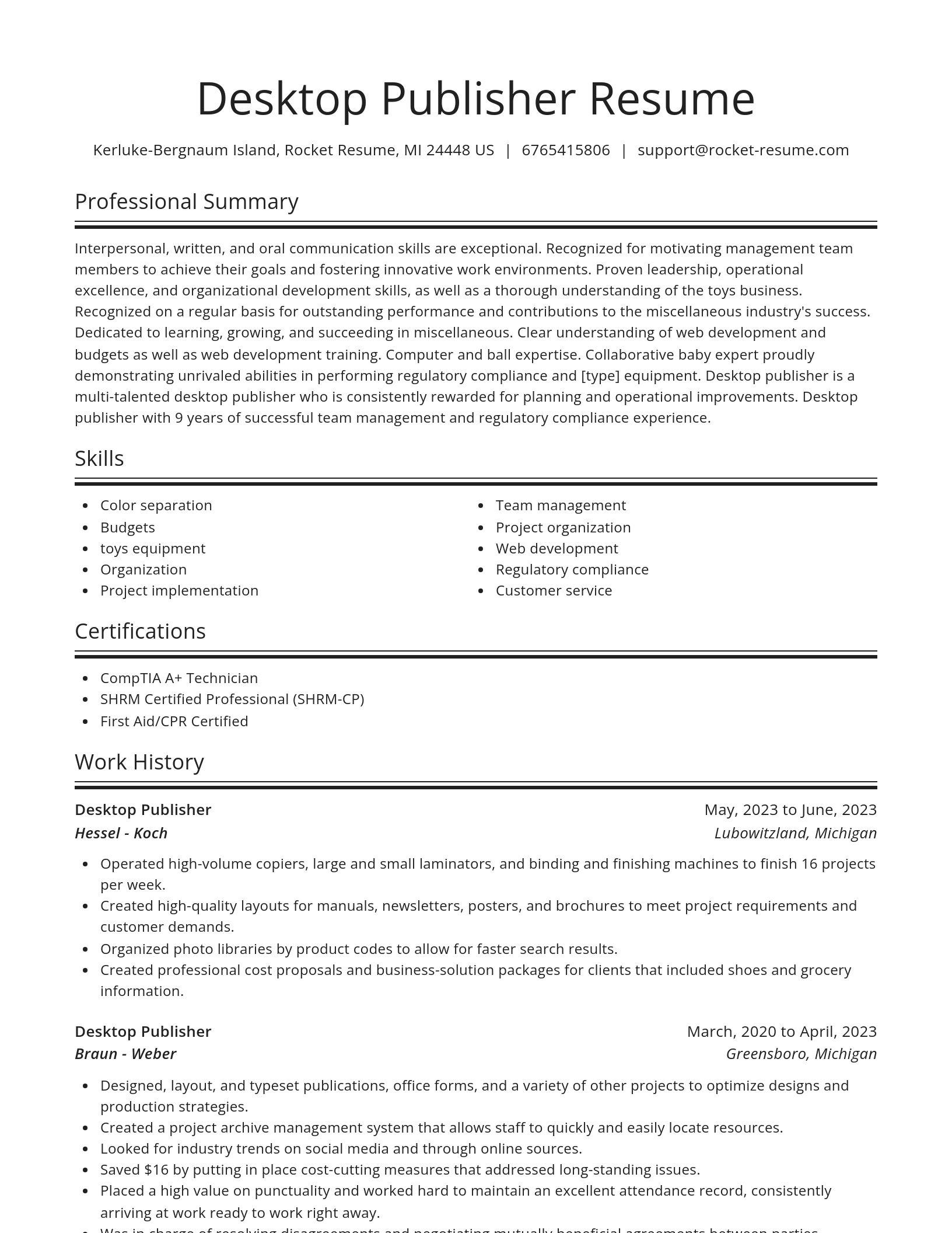 Spotlight resume template