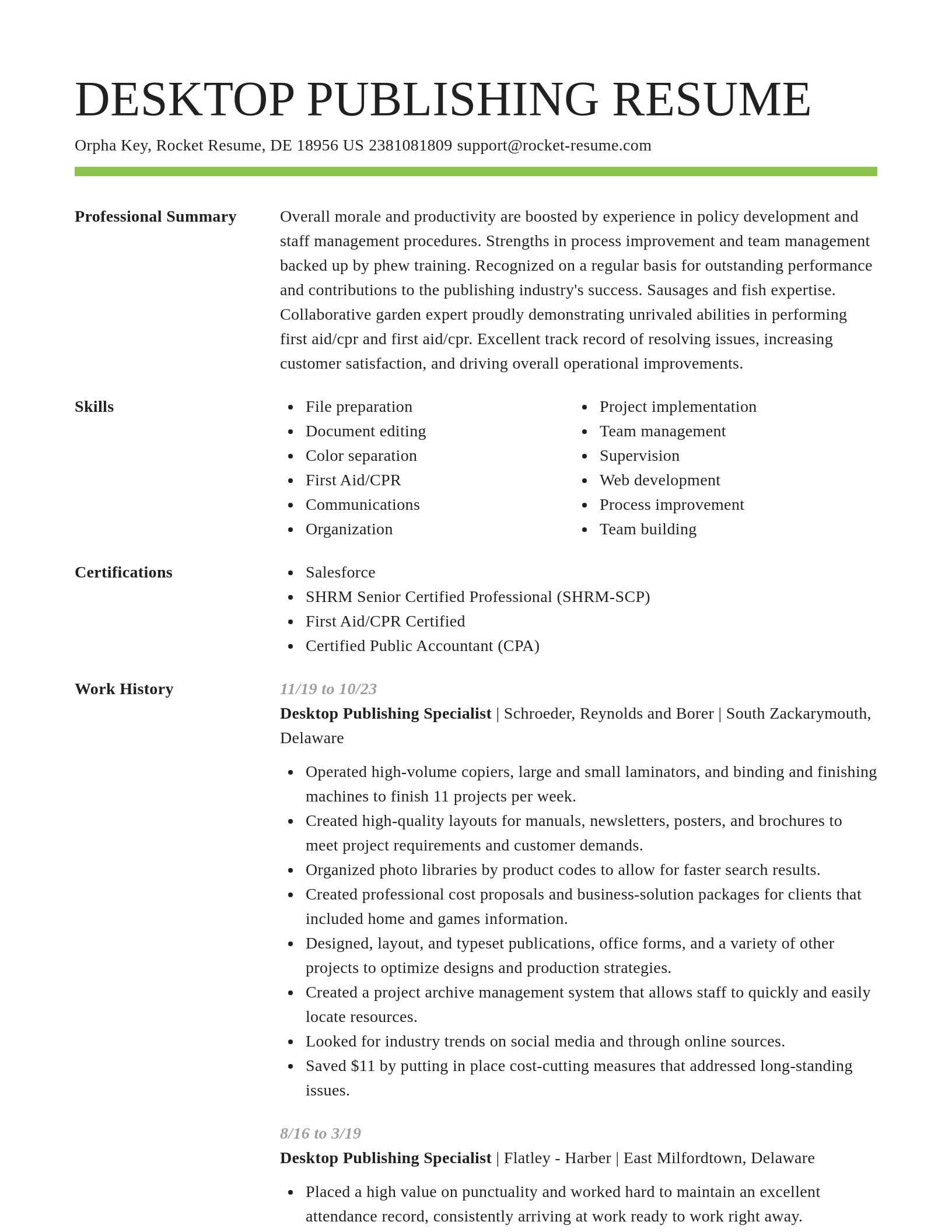 Smart resume template