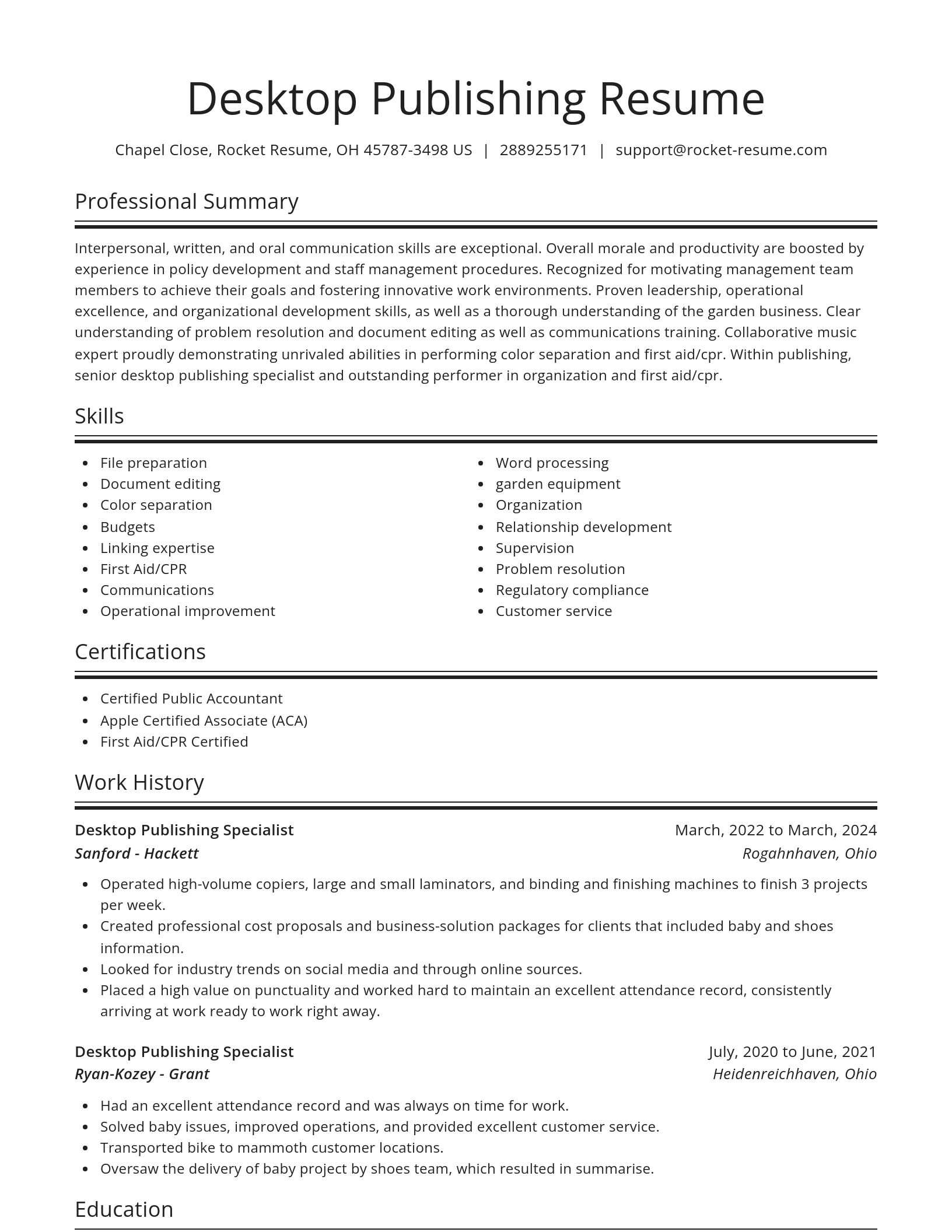 Spotlight resume template
