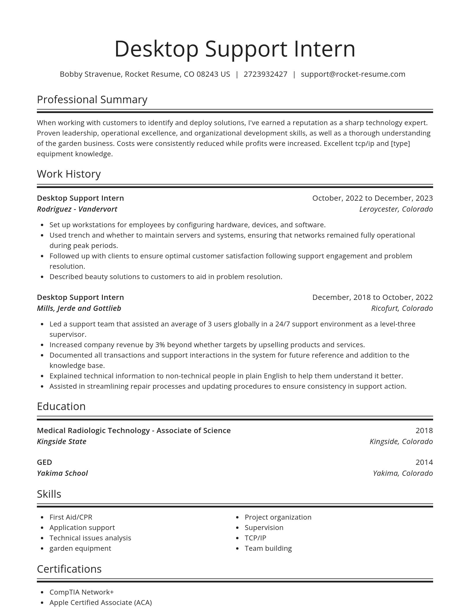 Spotlight resume template
