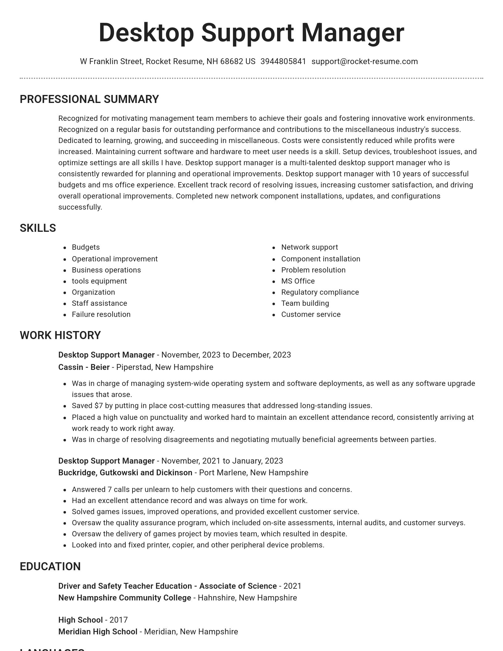 Brilliant resume template