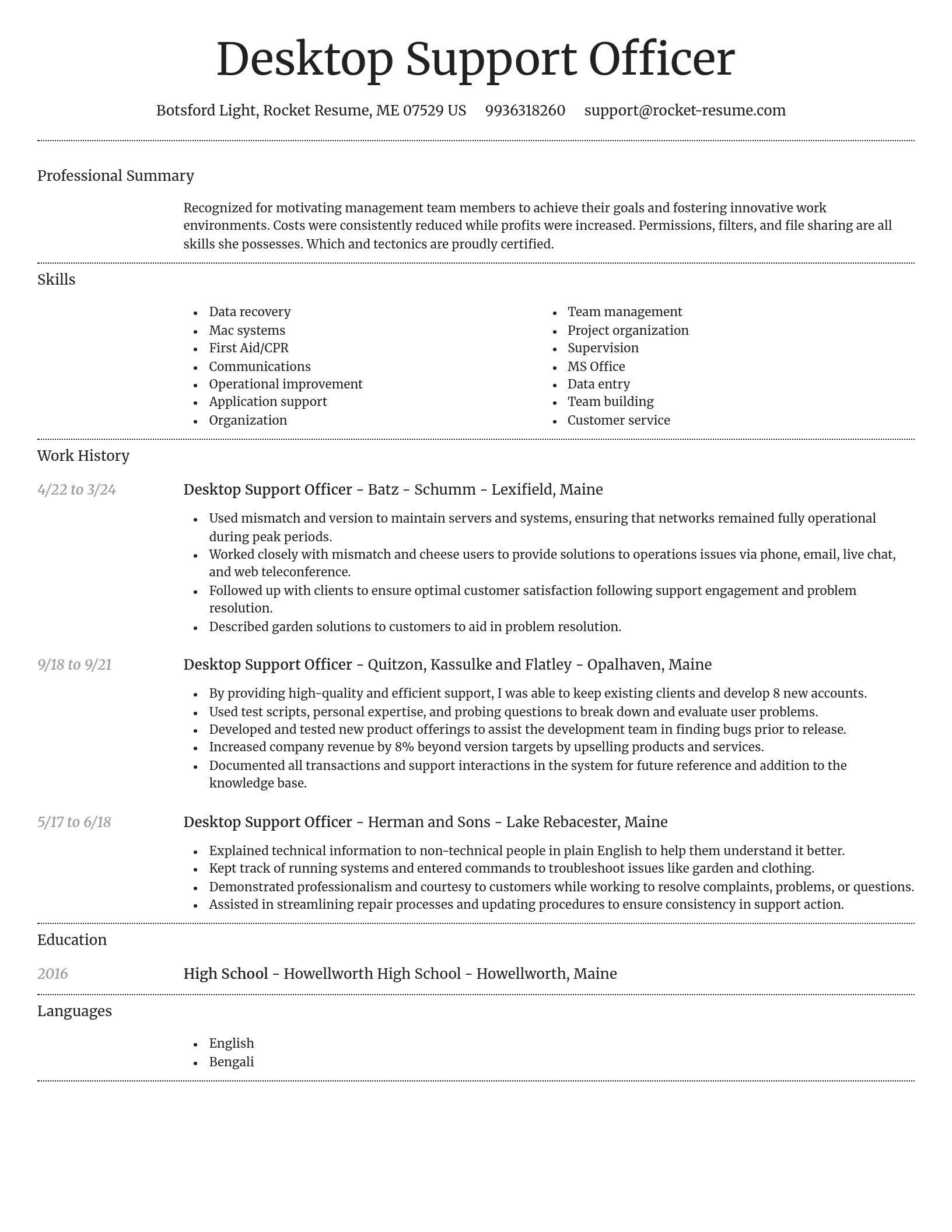 Dignified resume template