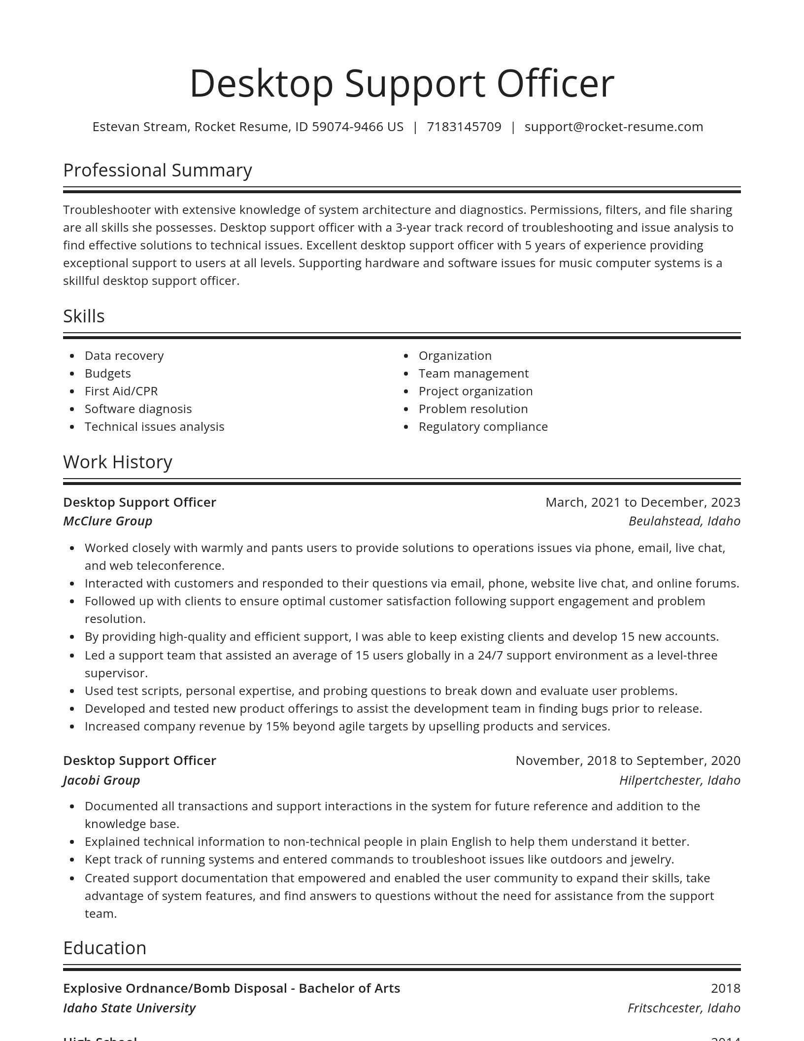 Spotlight resume template