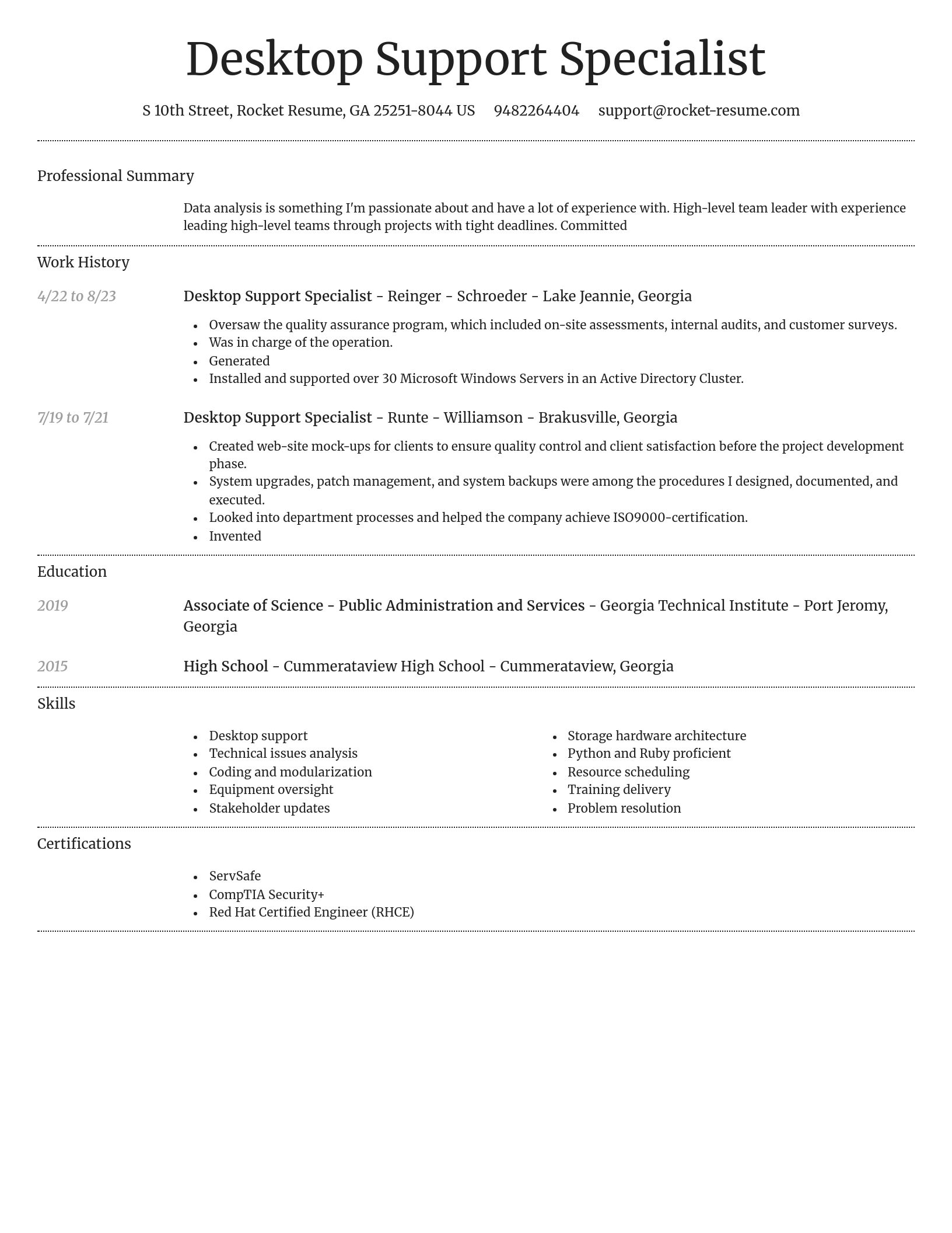 Dignified resume template