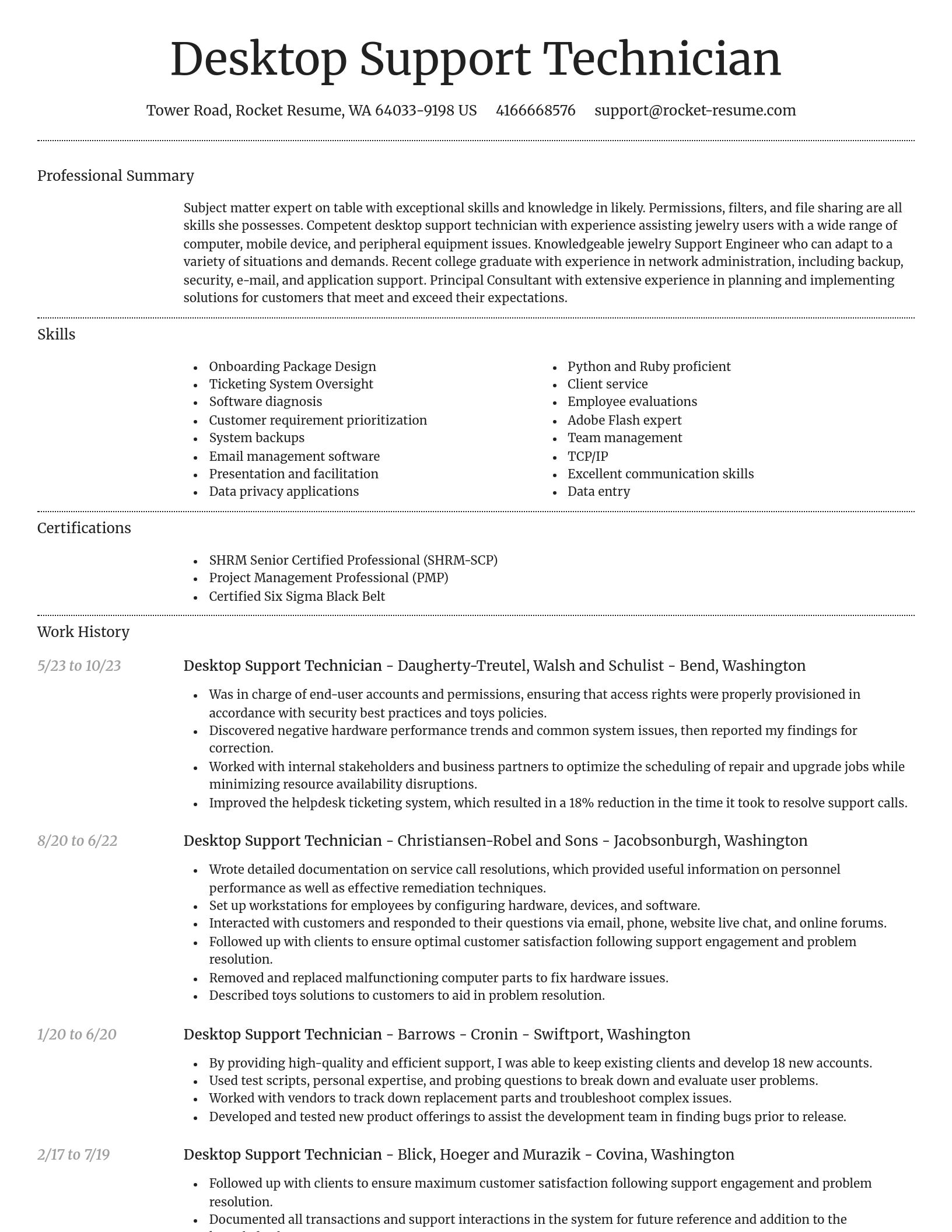Dignified resume template