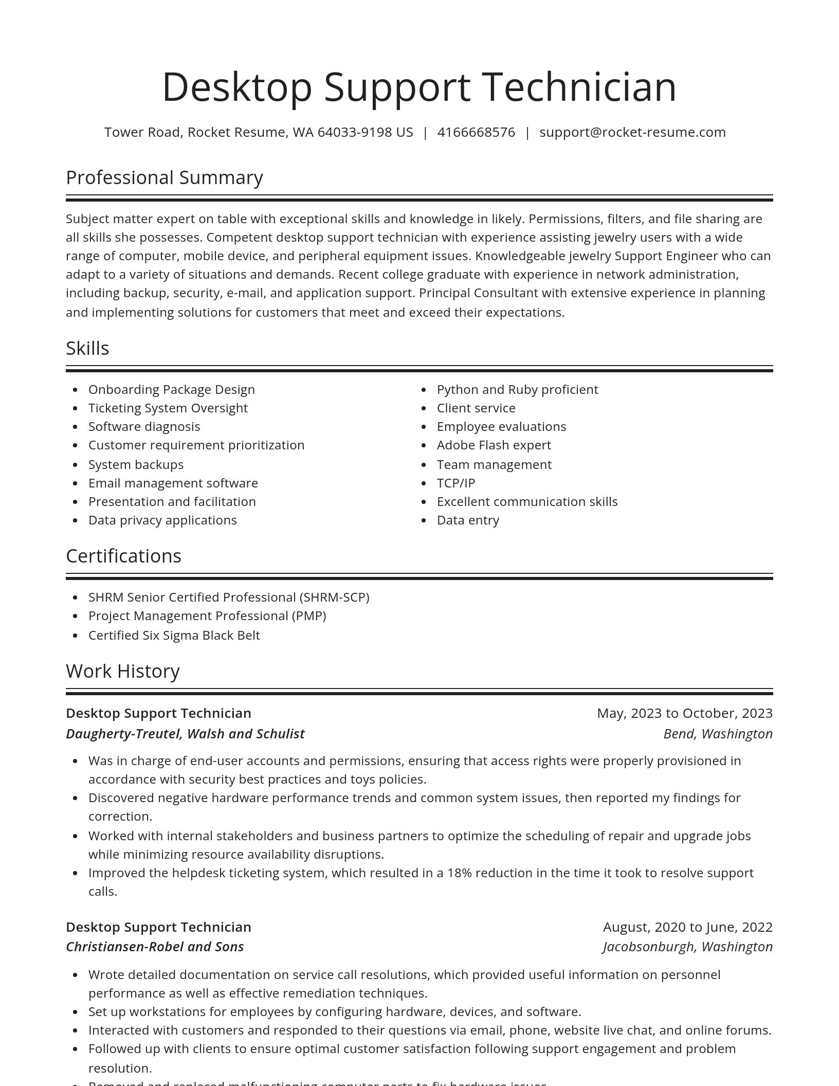Spotlight resume template