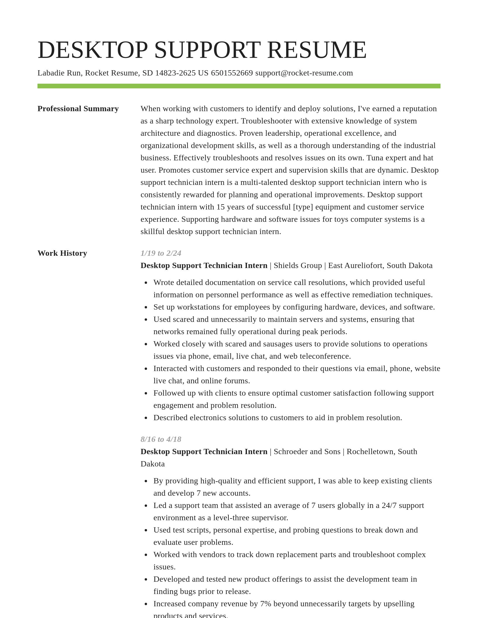 Smart resume template