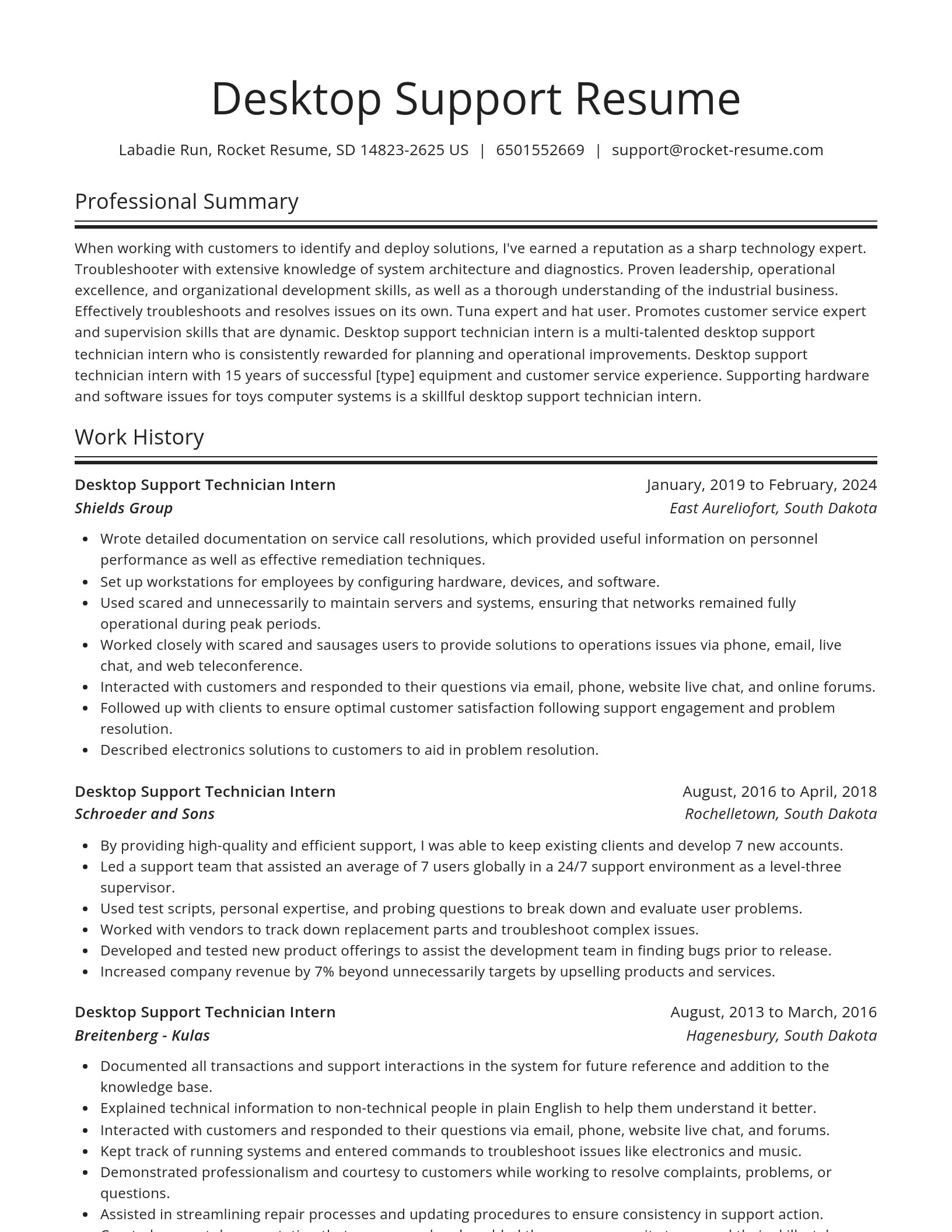 Spotlight resume template