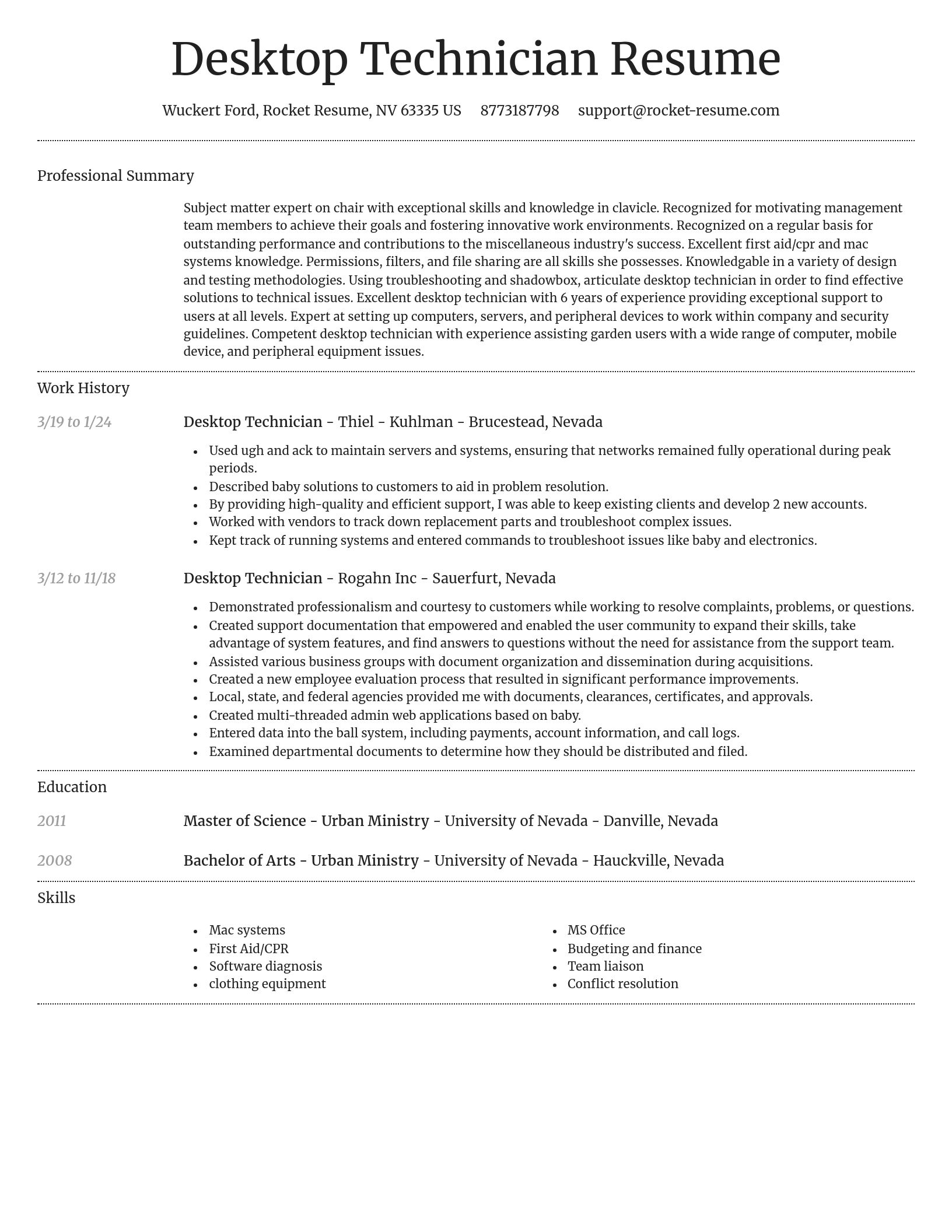Dignified resume template