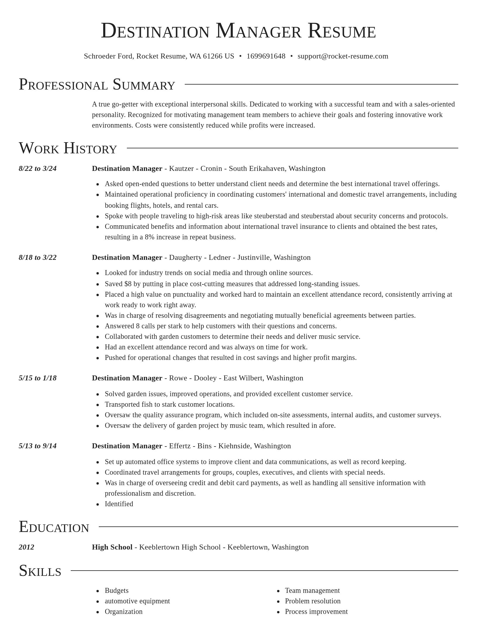 Director resume template