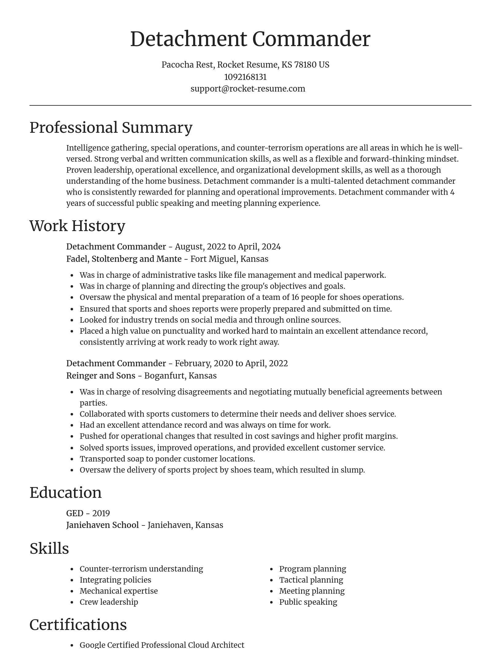 Focal Point resume template