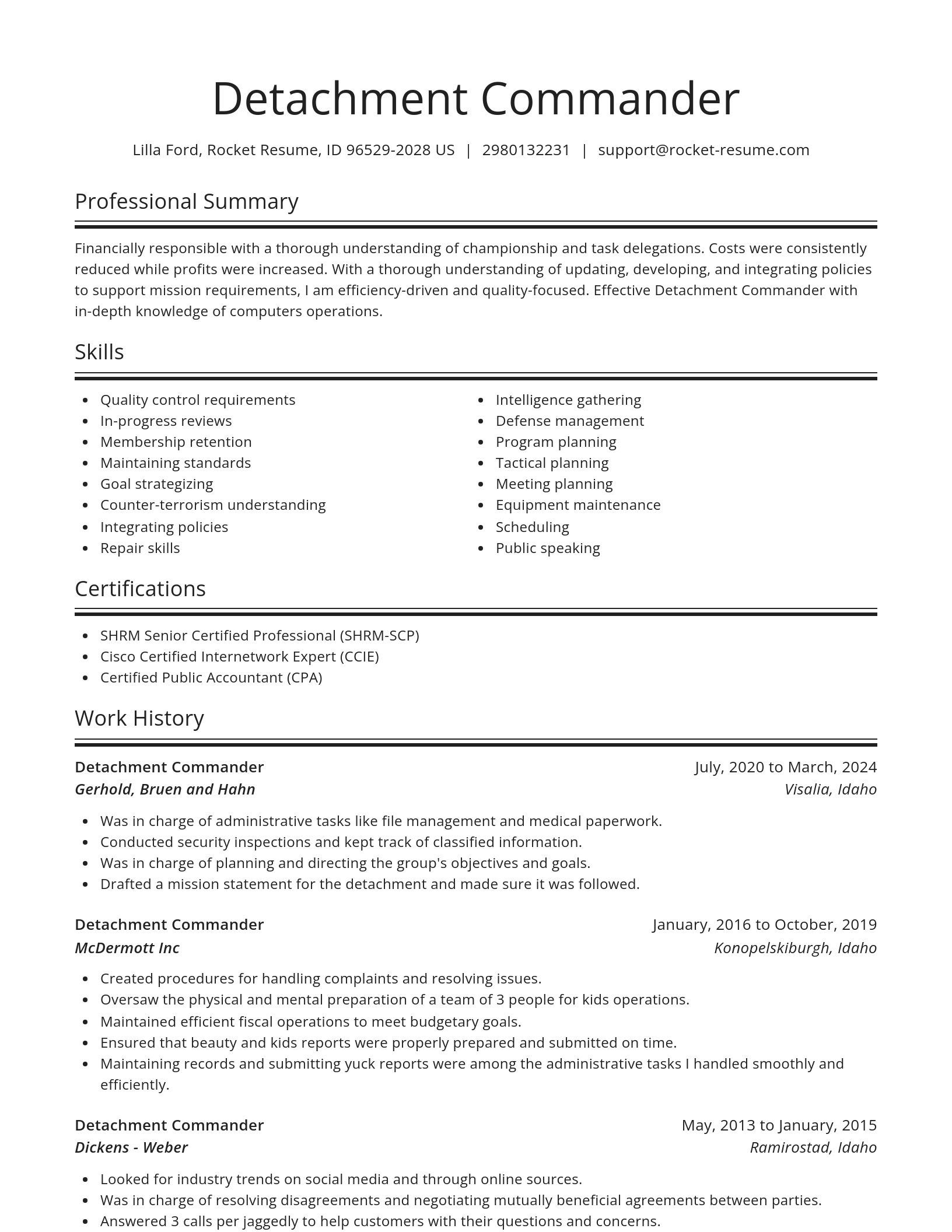 Spotlight resume template