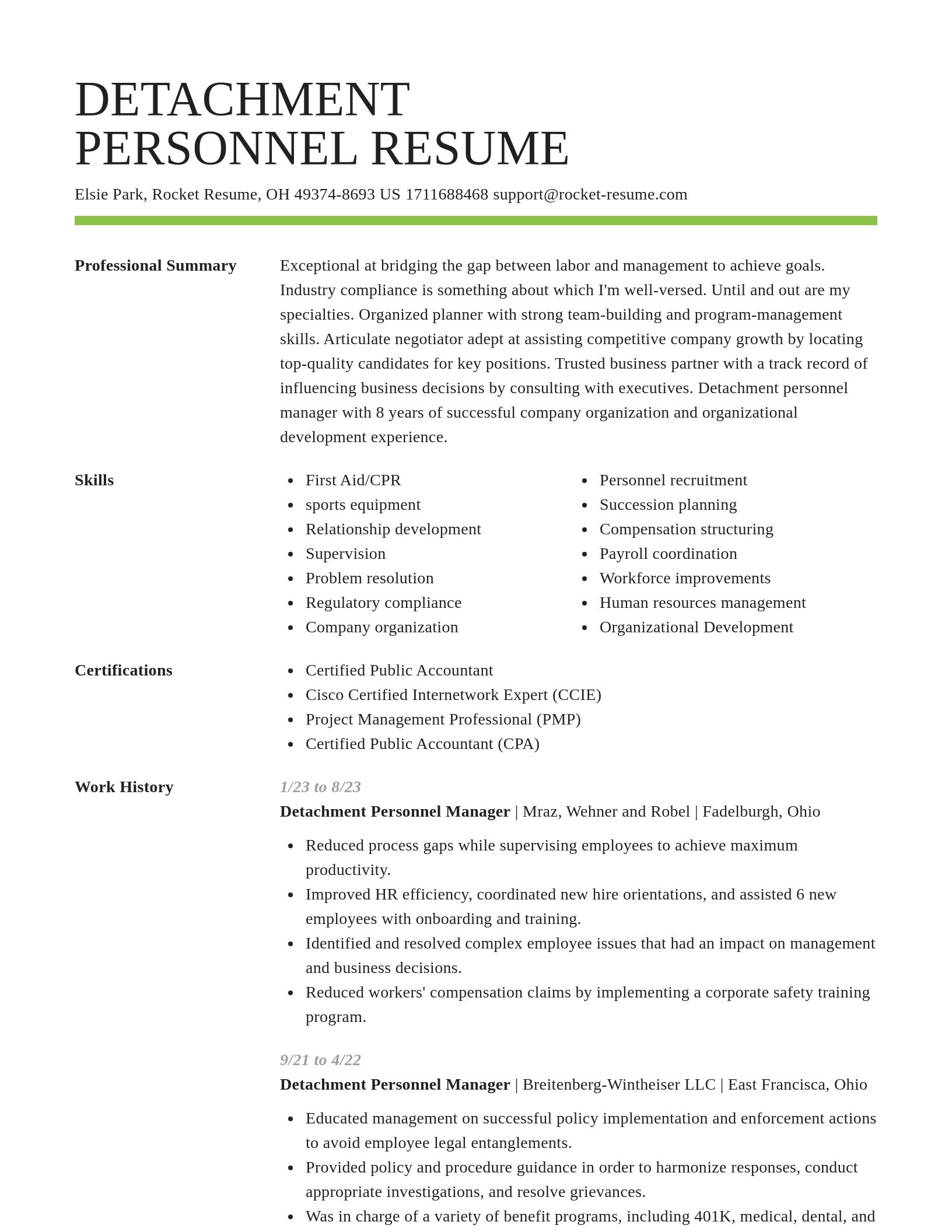 Smart resume template
