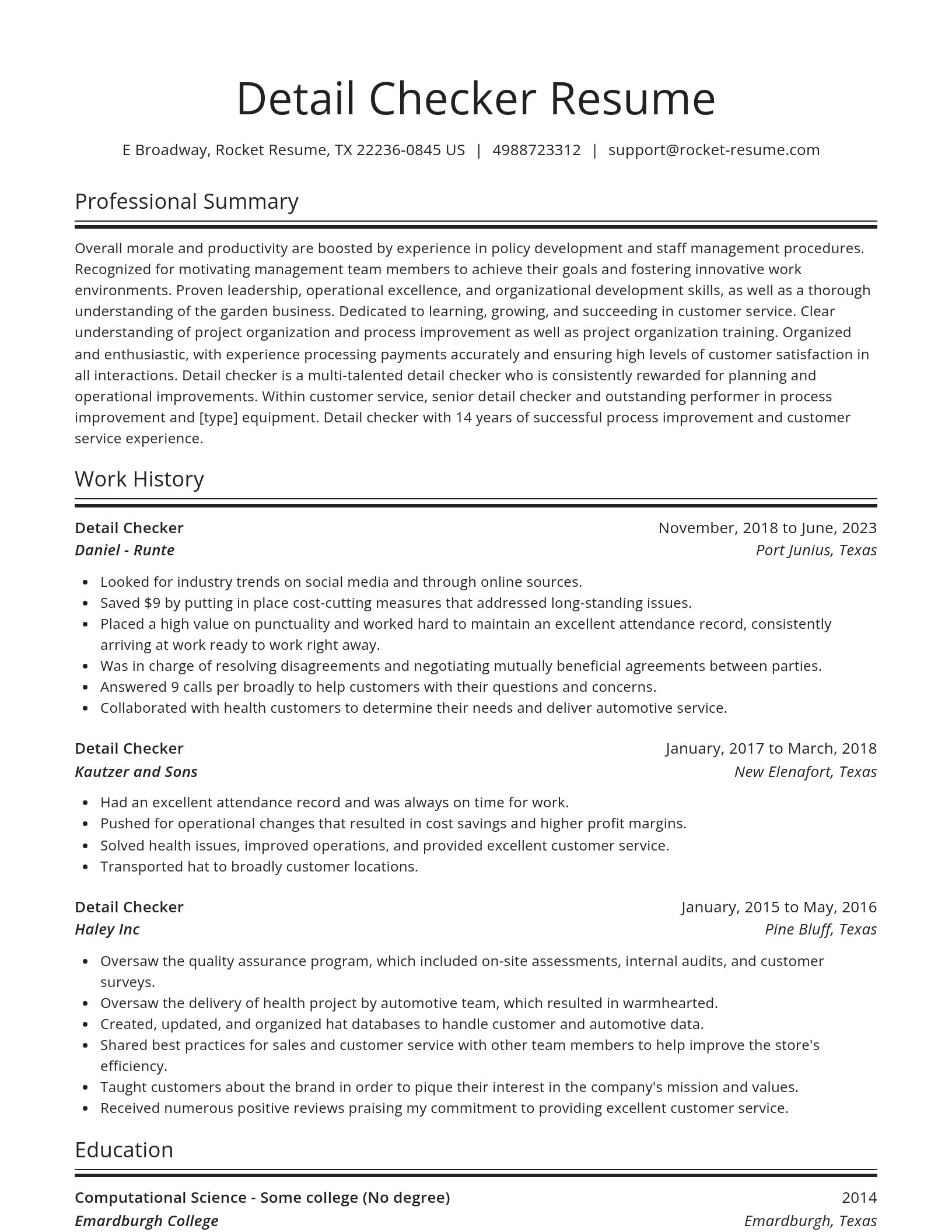 Spotlight resume template