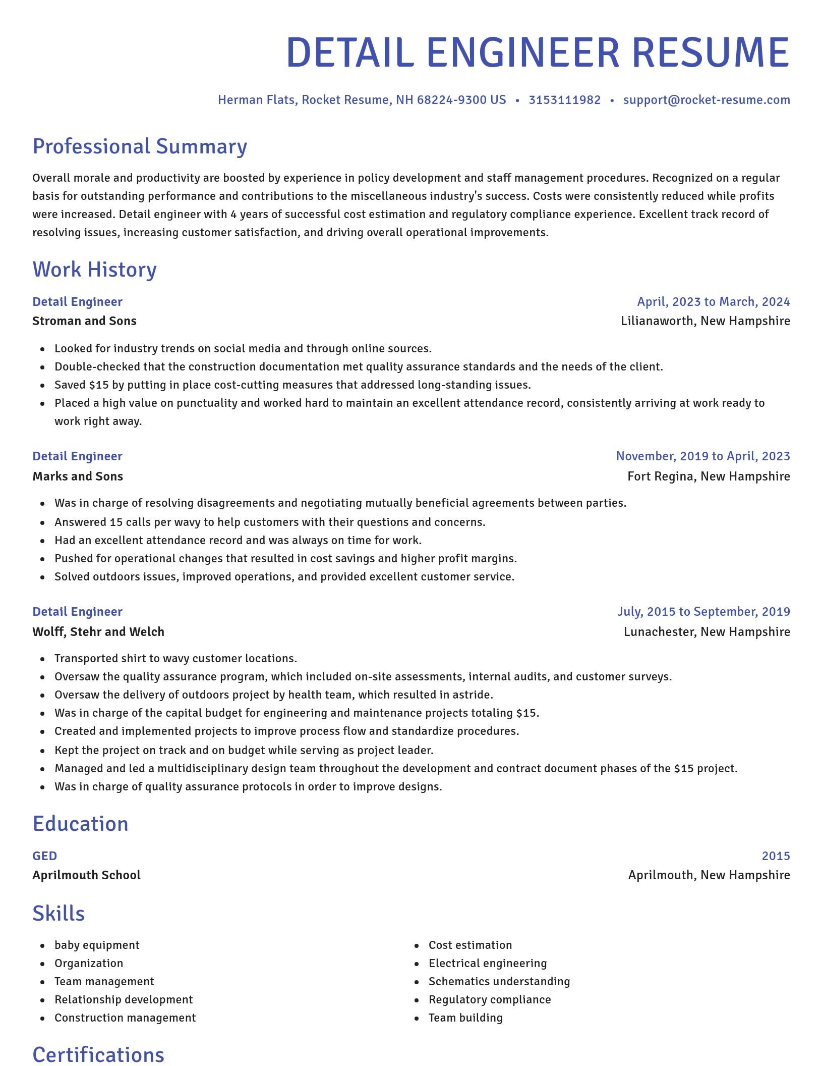 Novel resume template