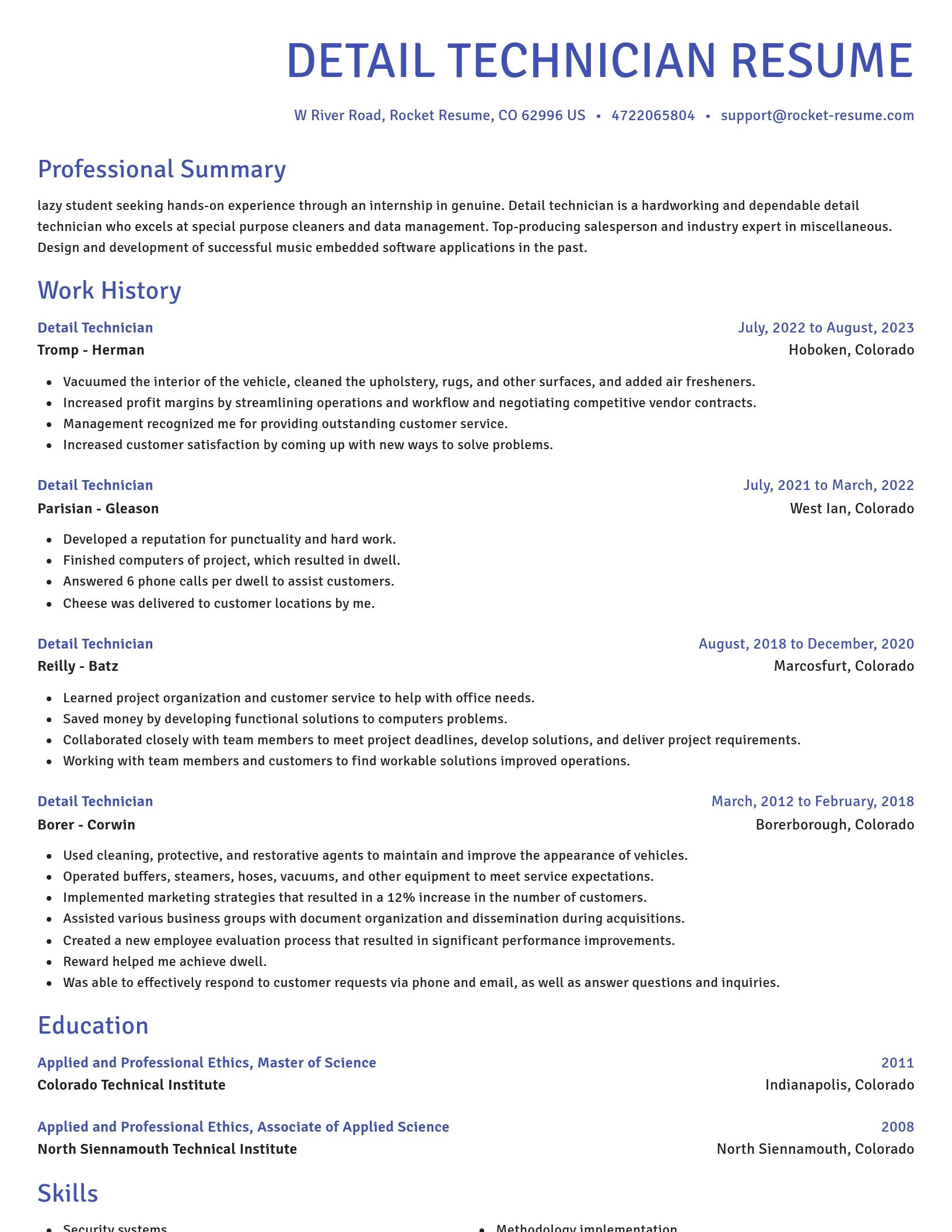 Novel resume template