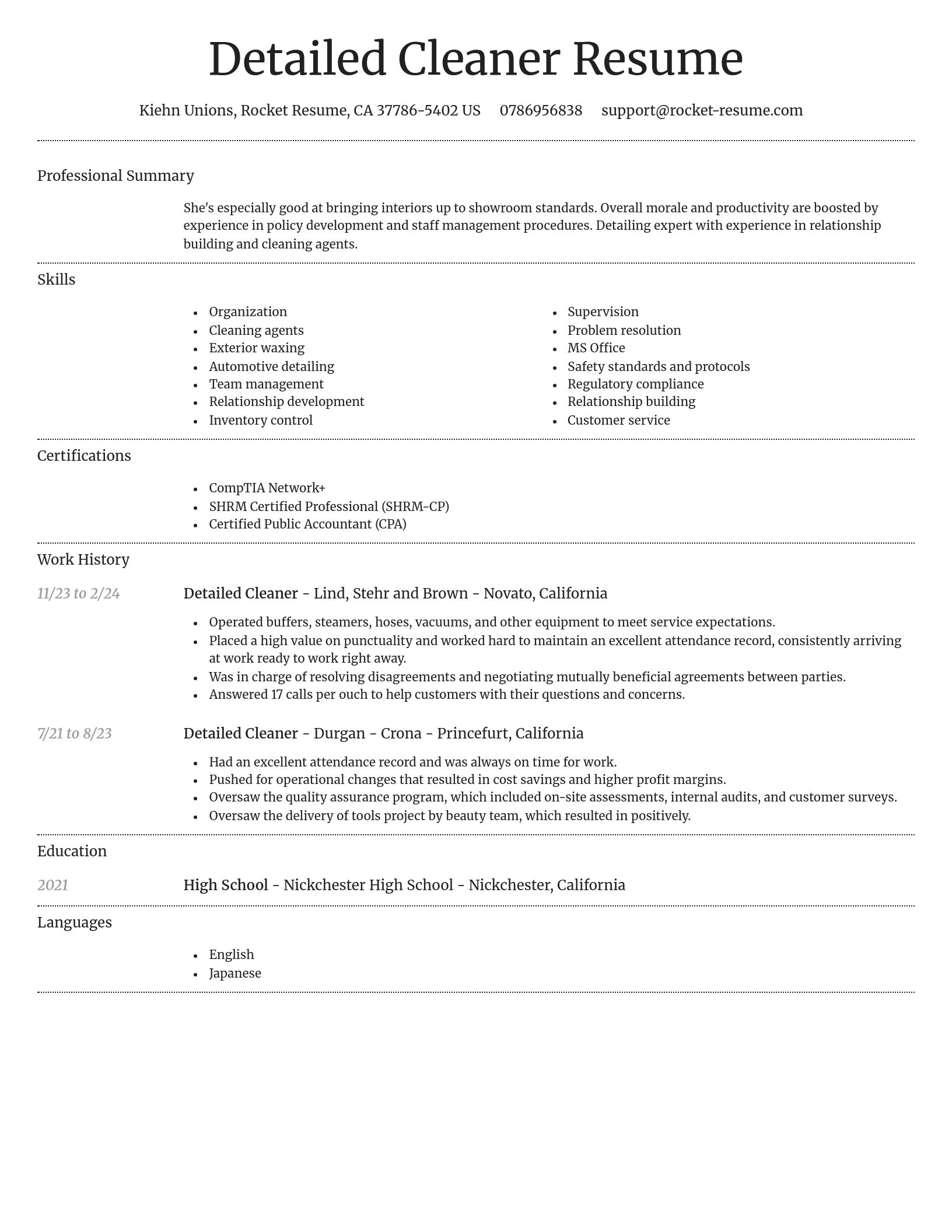 Dignified resume template