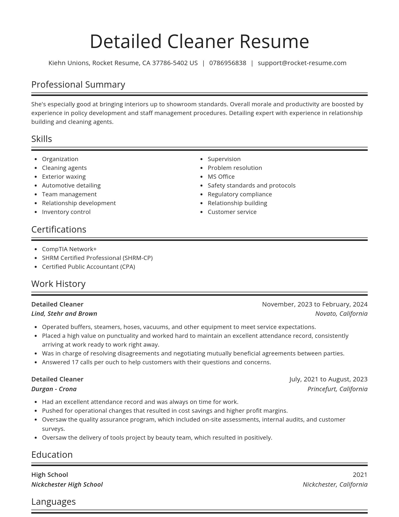Spotlight resume template