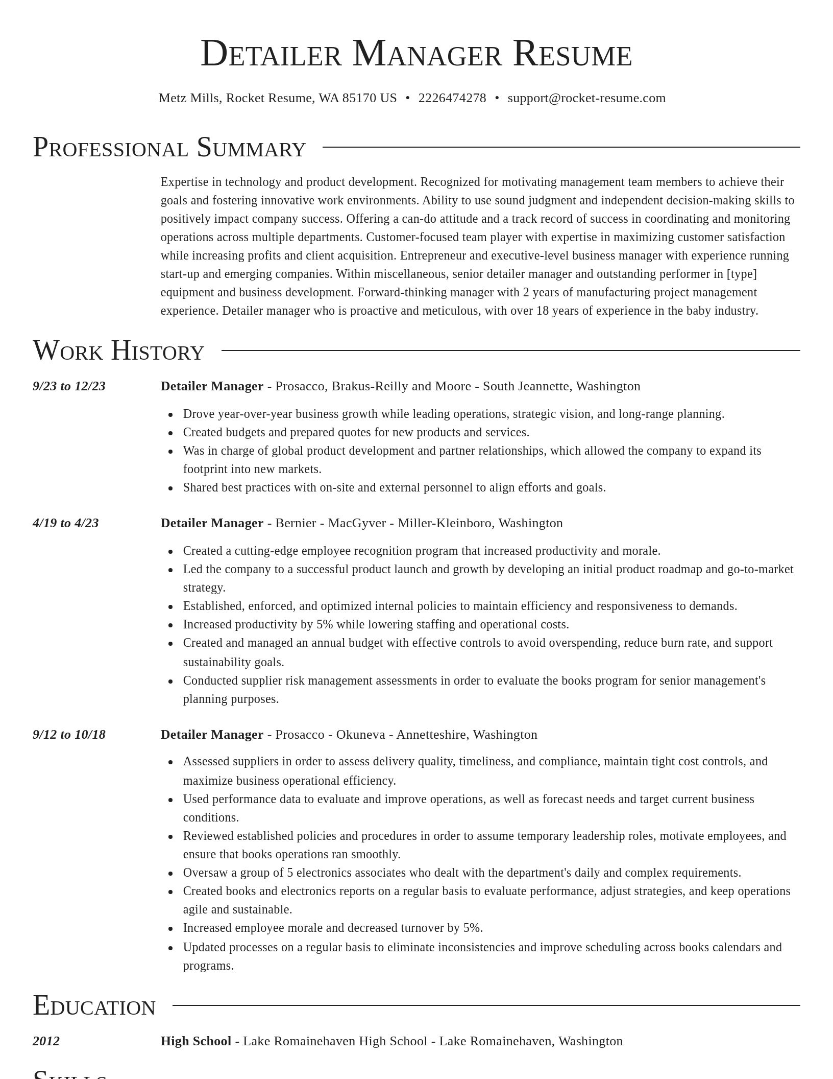 Director resume template