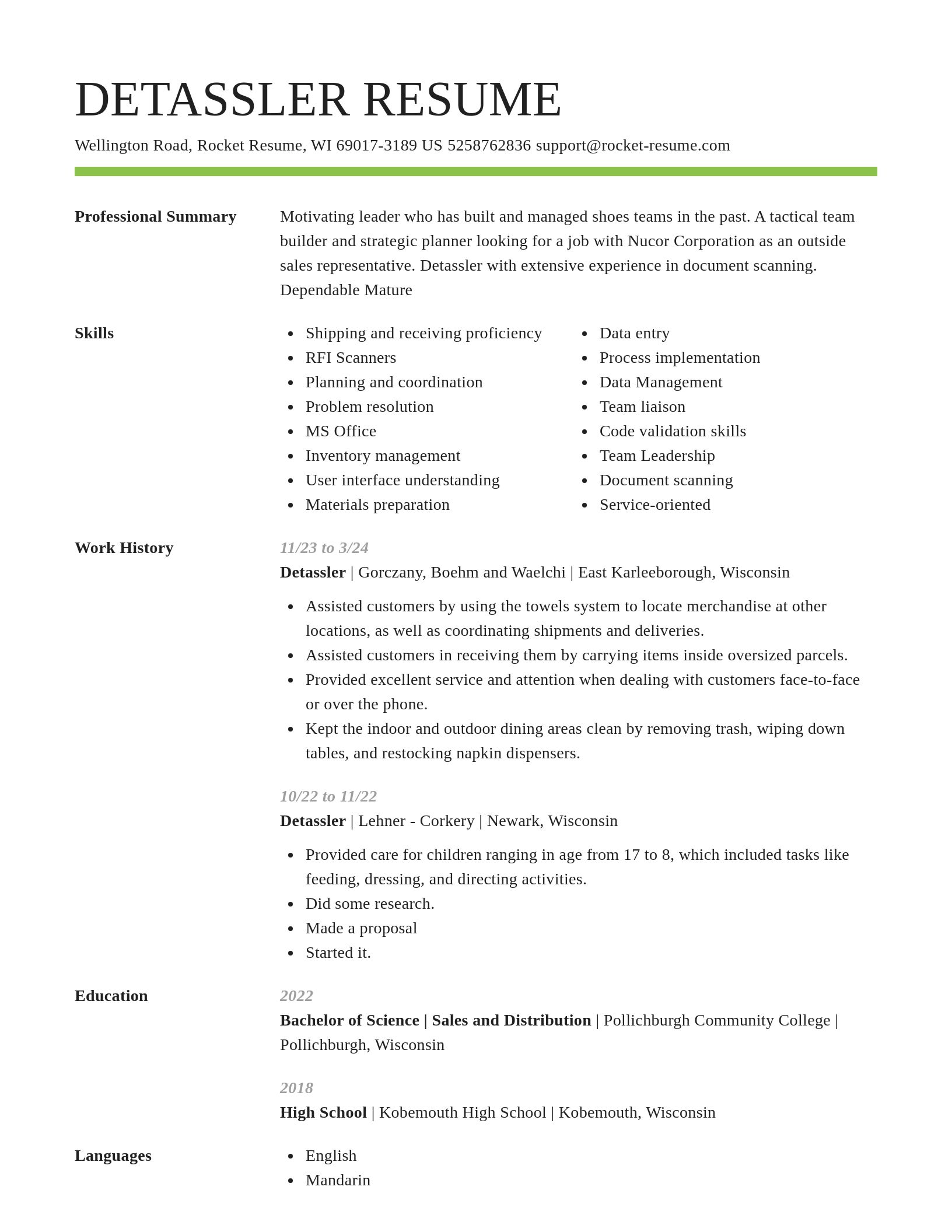 Smart resume template