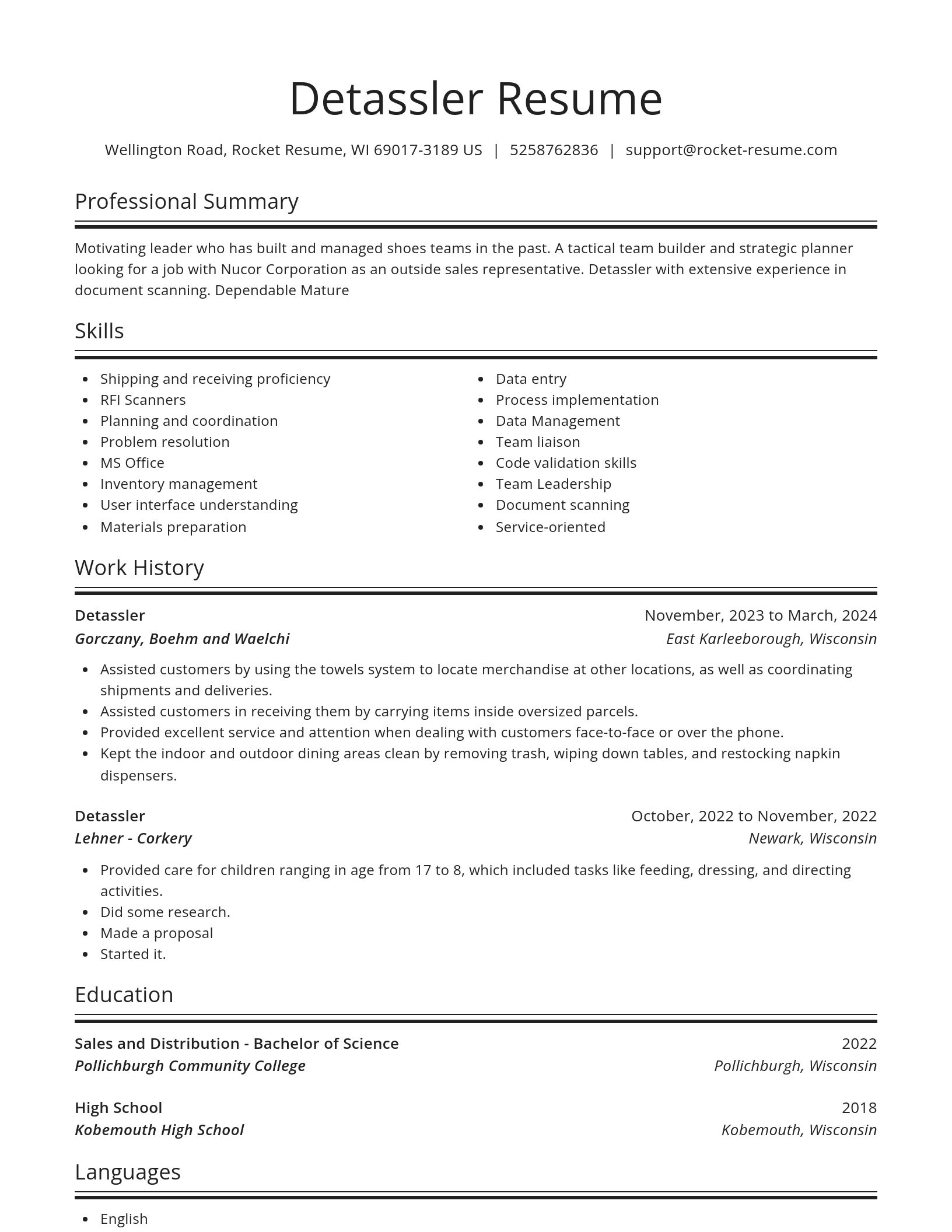Spotlight resume template