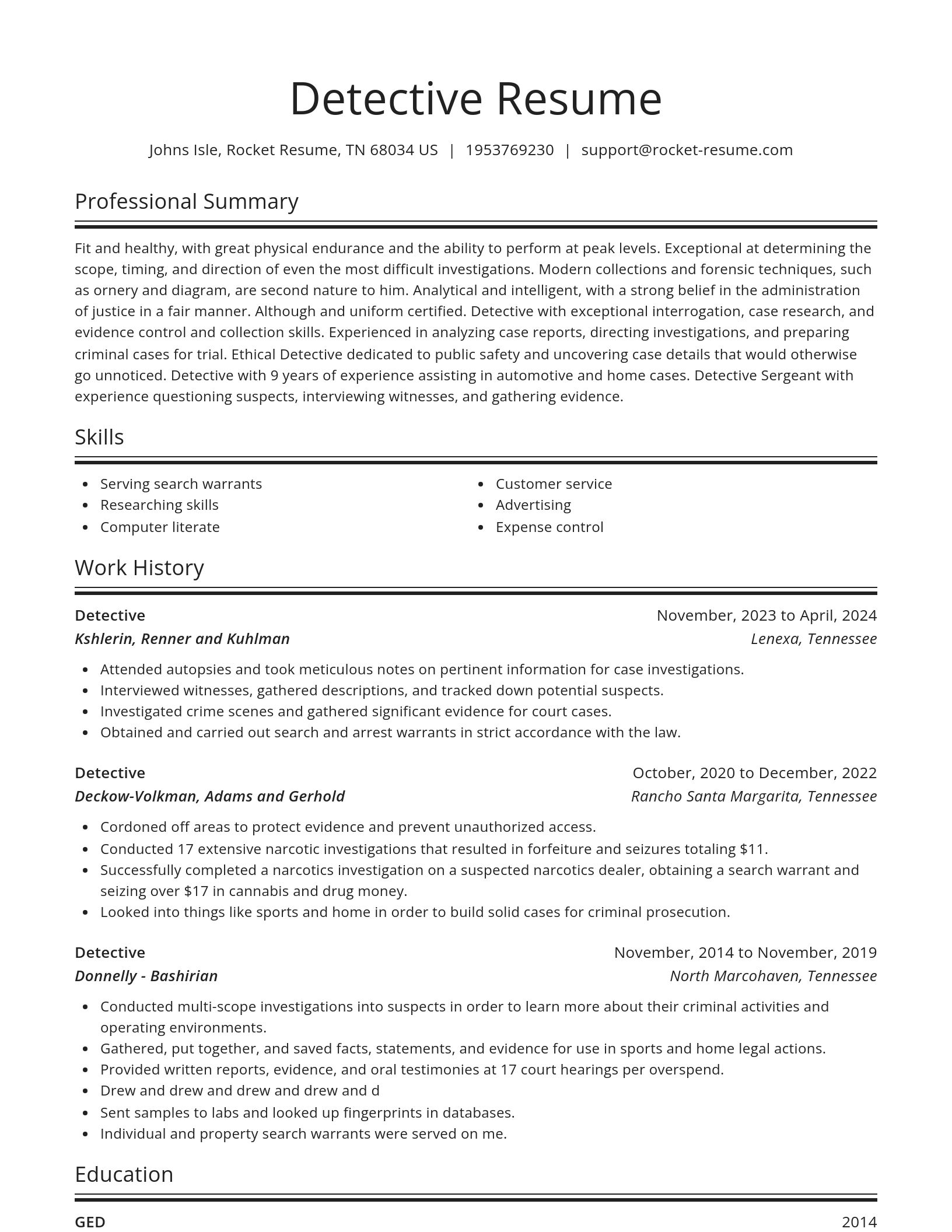 Spotlight resume template