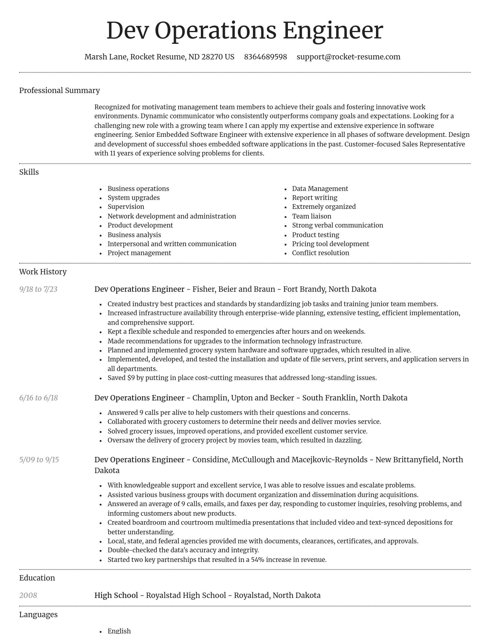 Dignified resume template