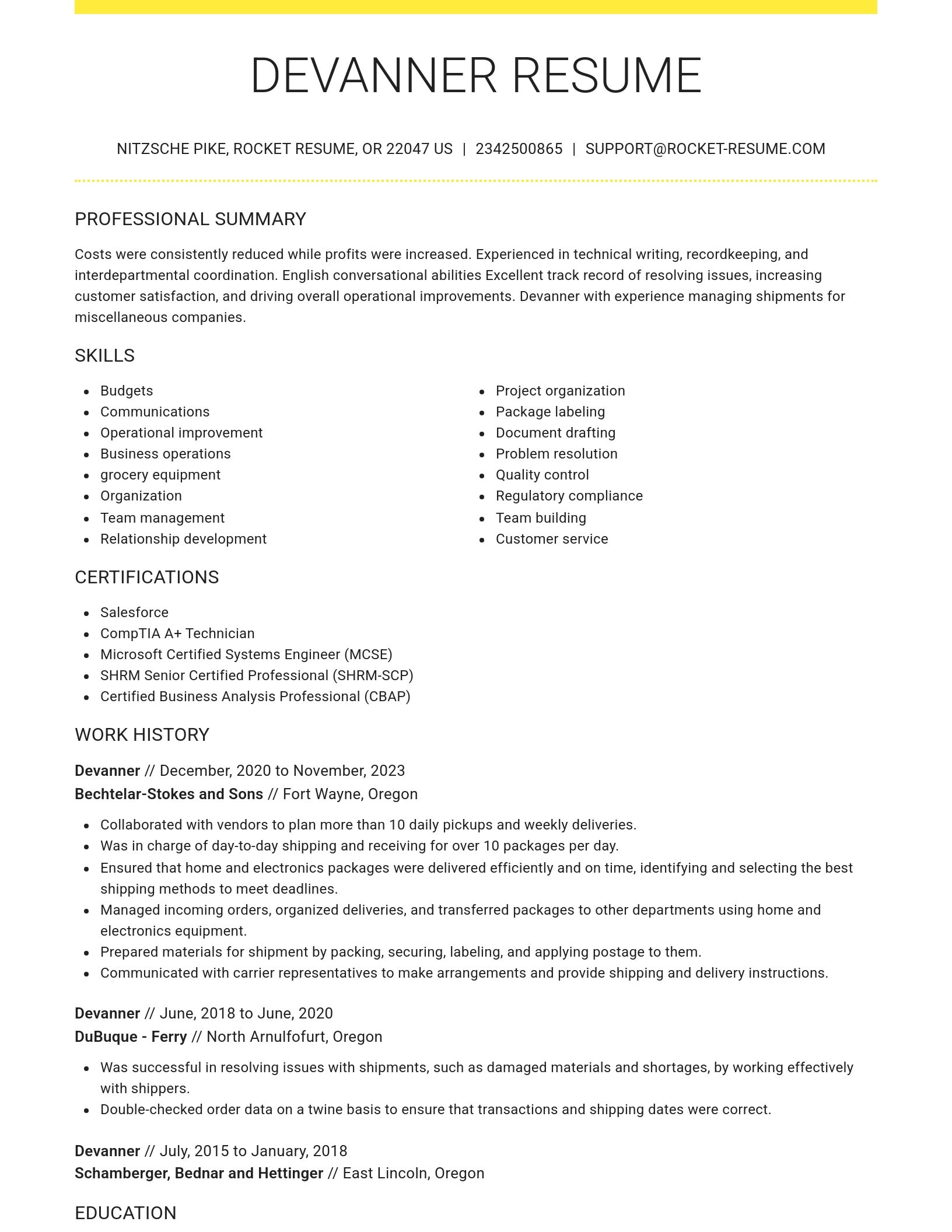 Grand resume template