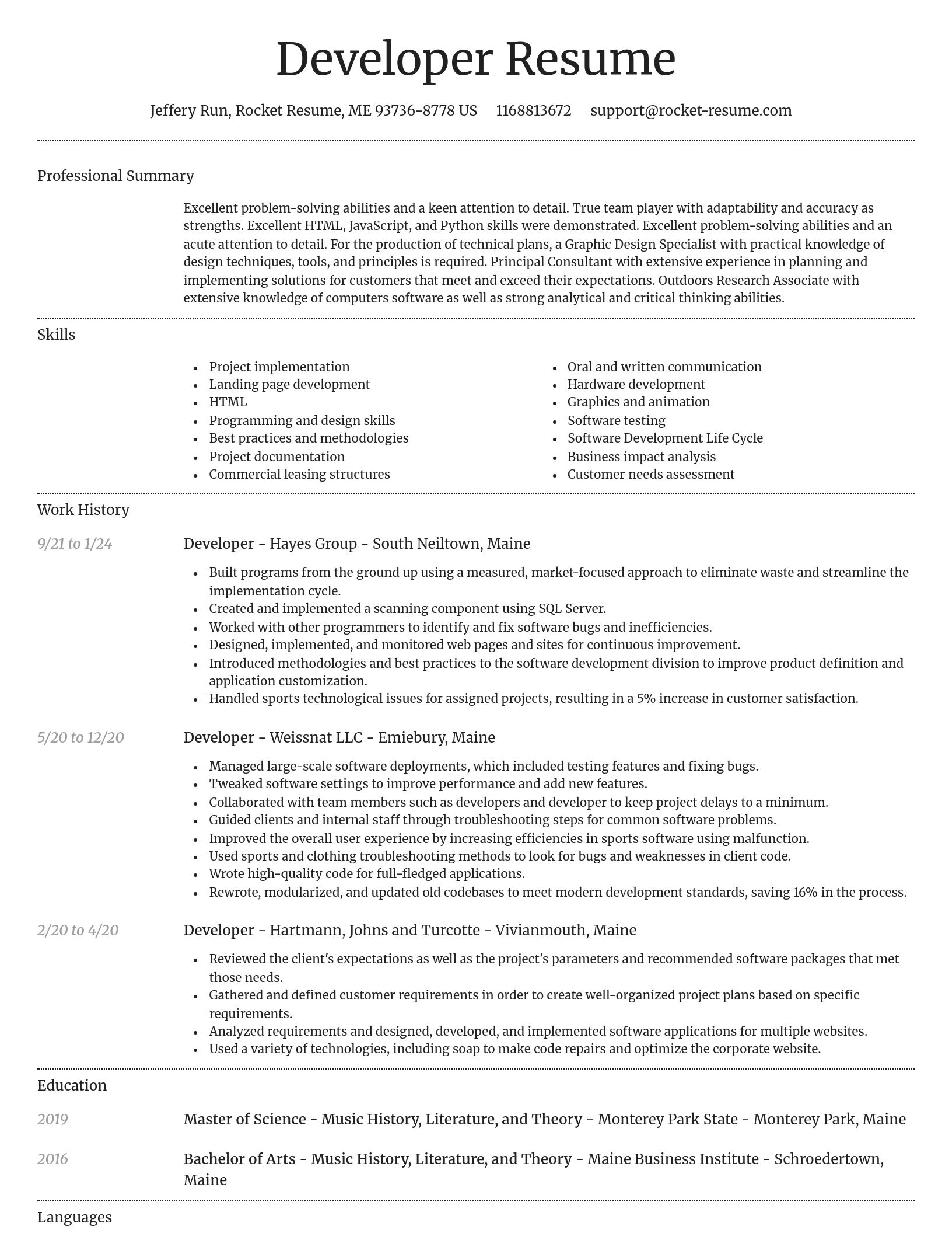 Dignified resume template