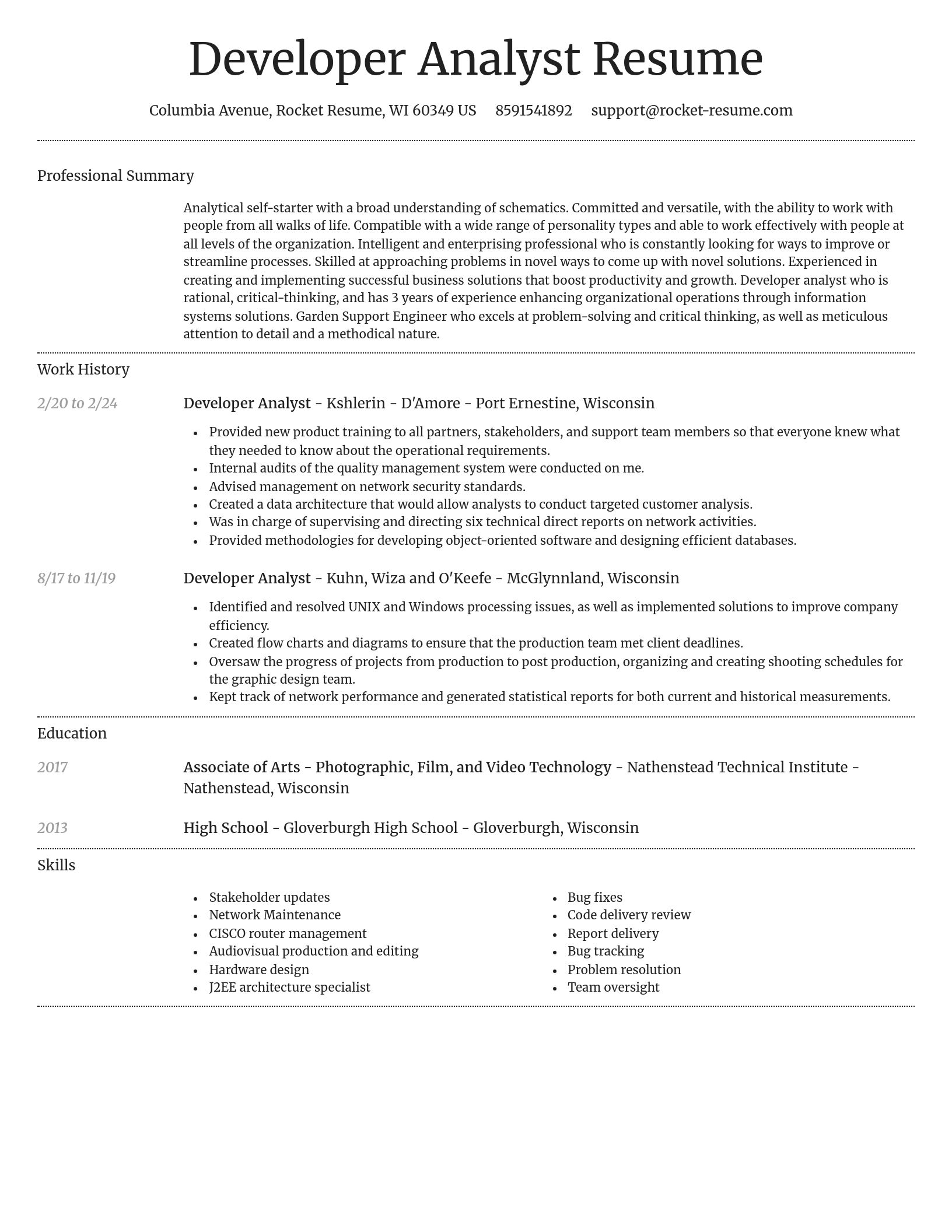 Dignified resume template