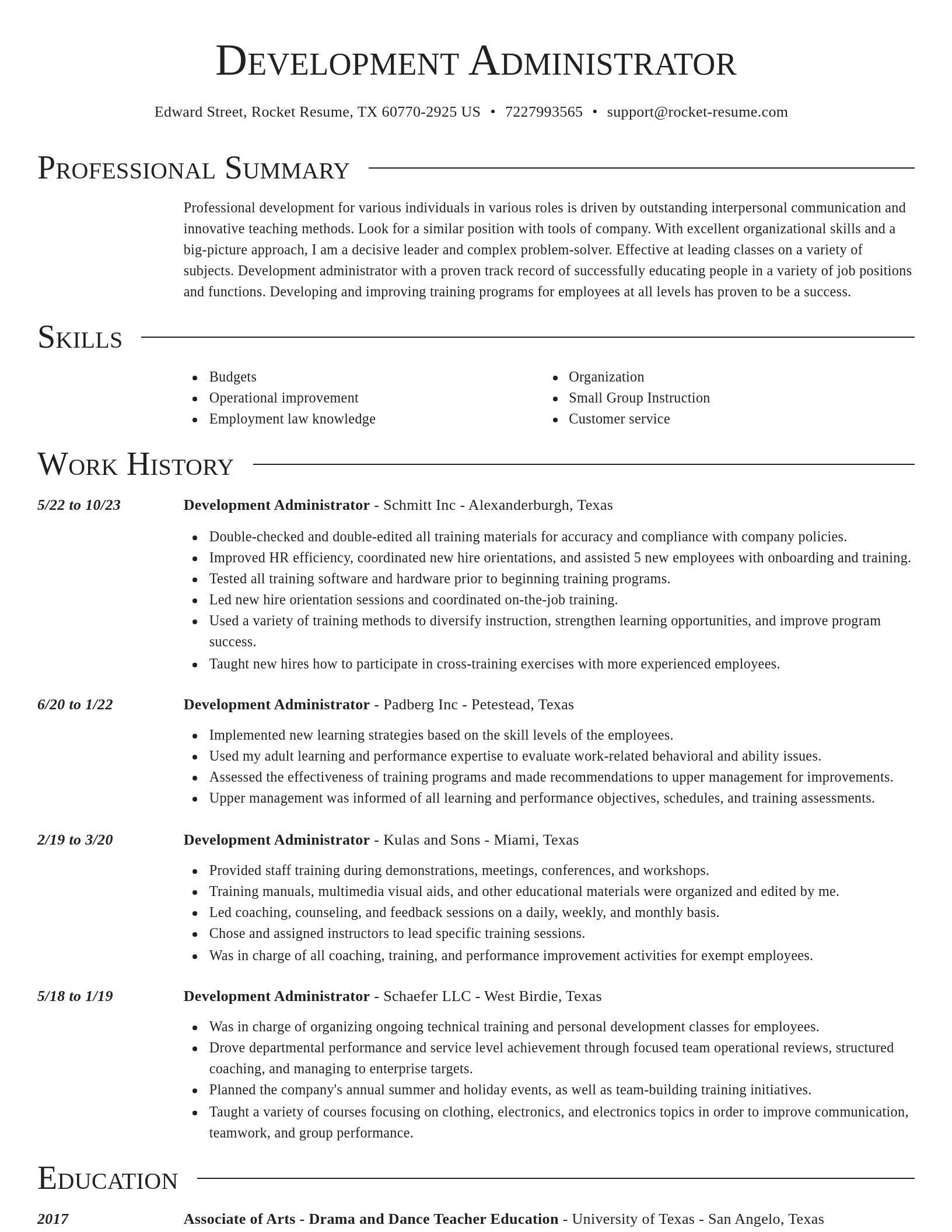 Director resume template