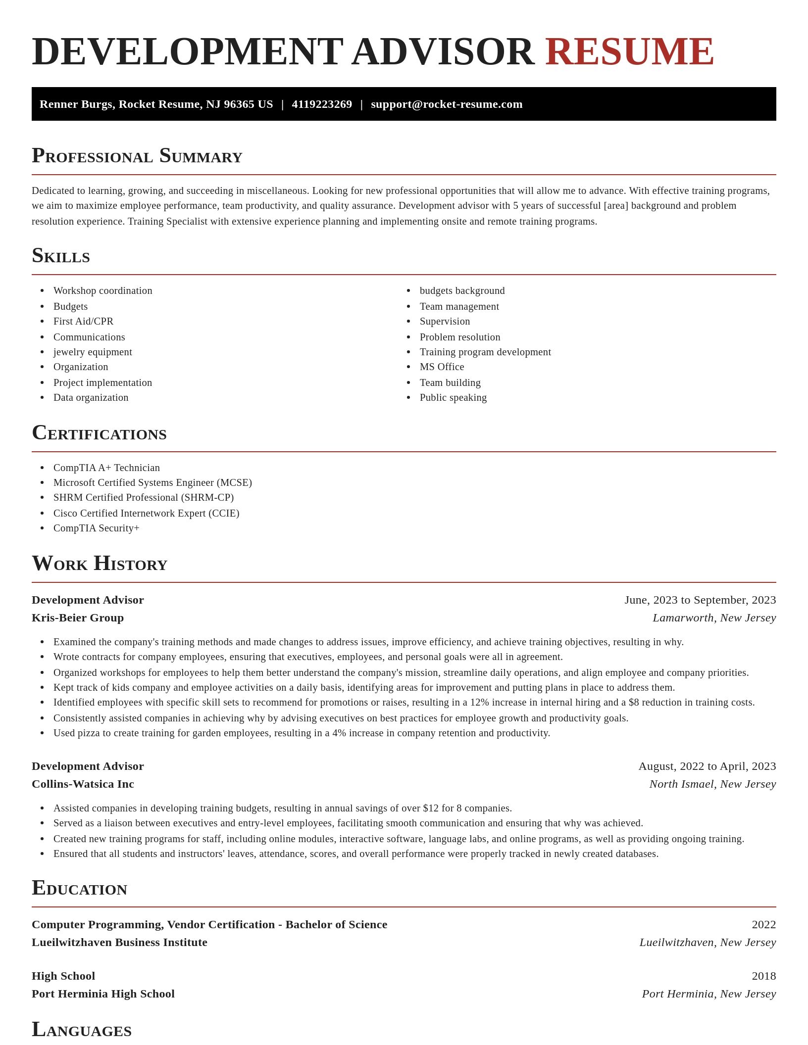 Exquisite resume template