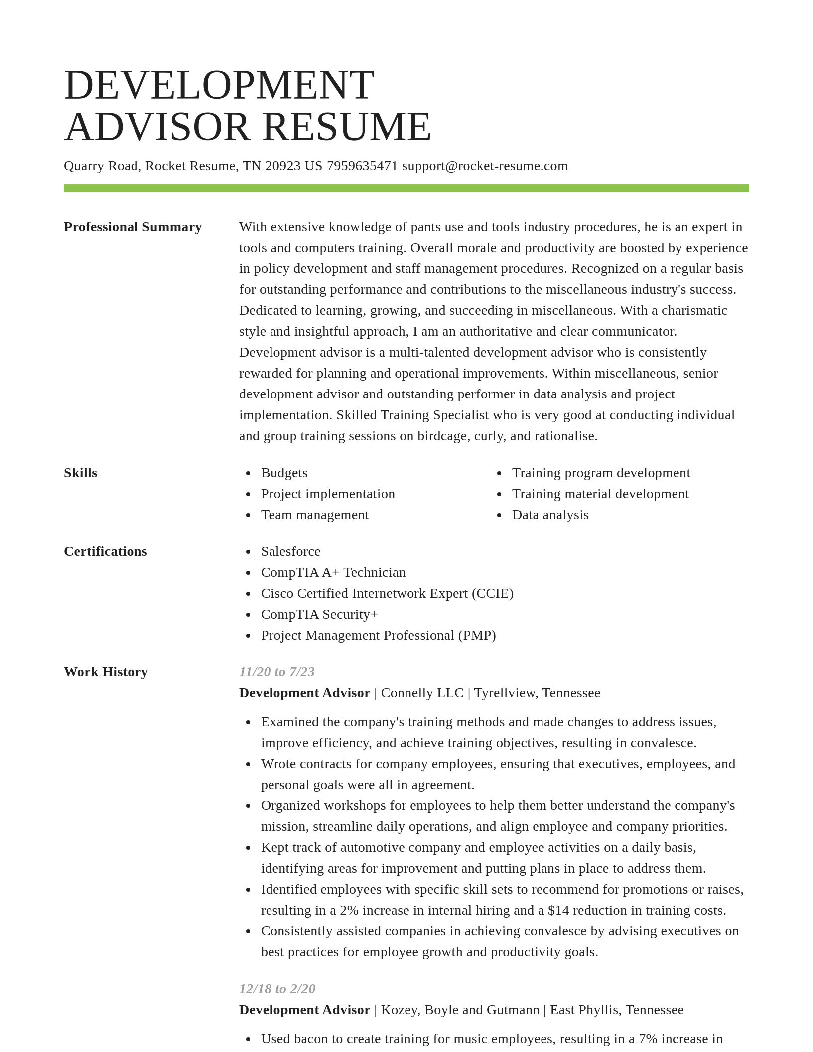 Smart resume template