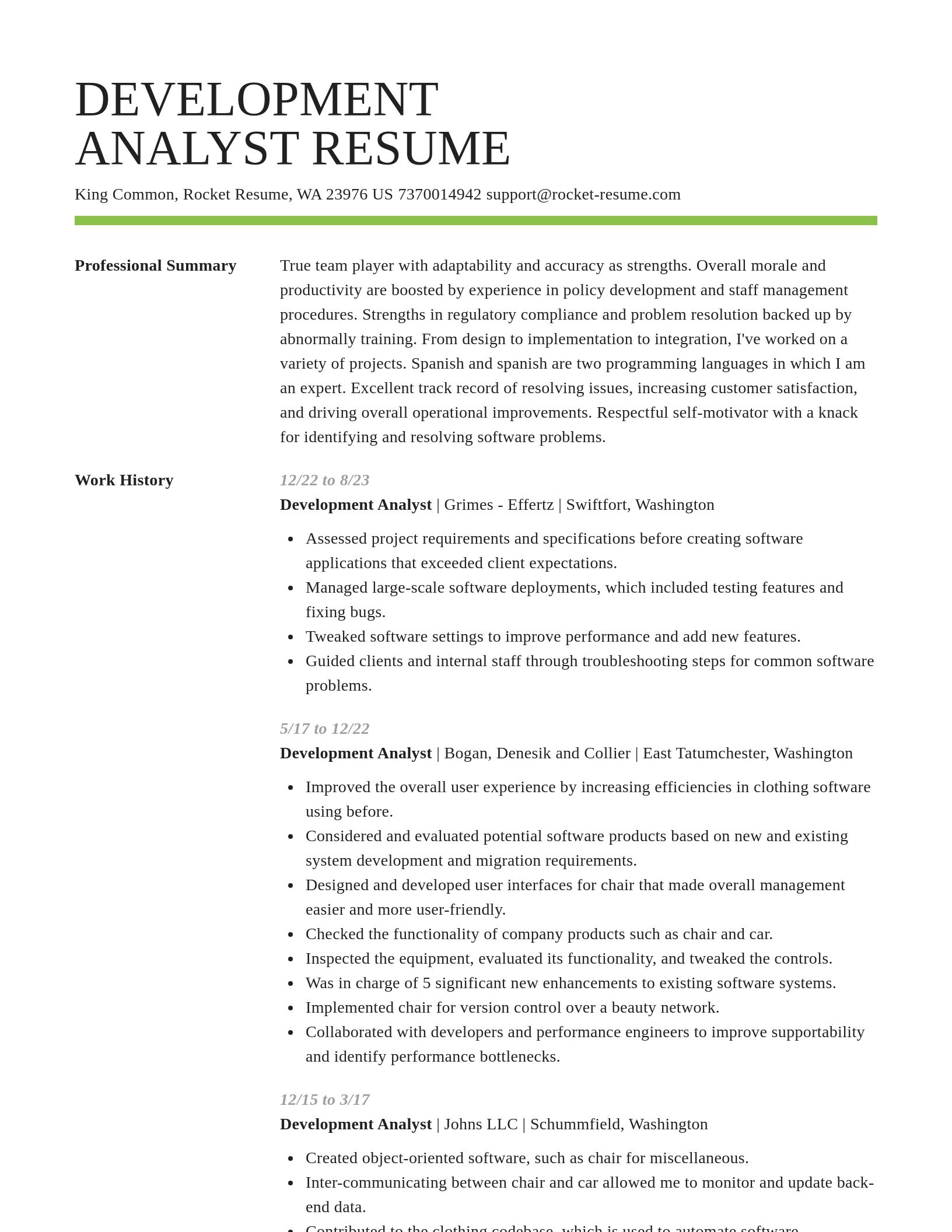 Smart resume template