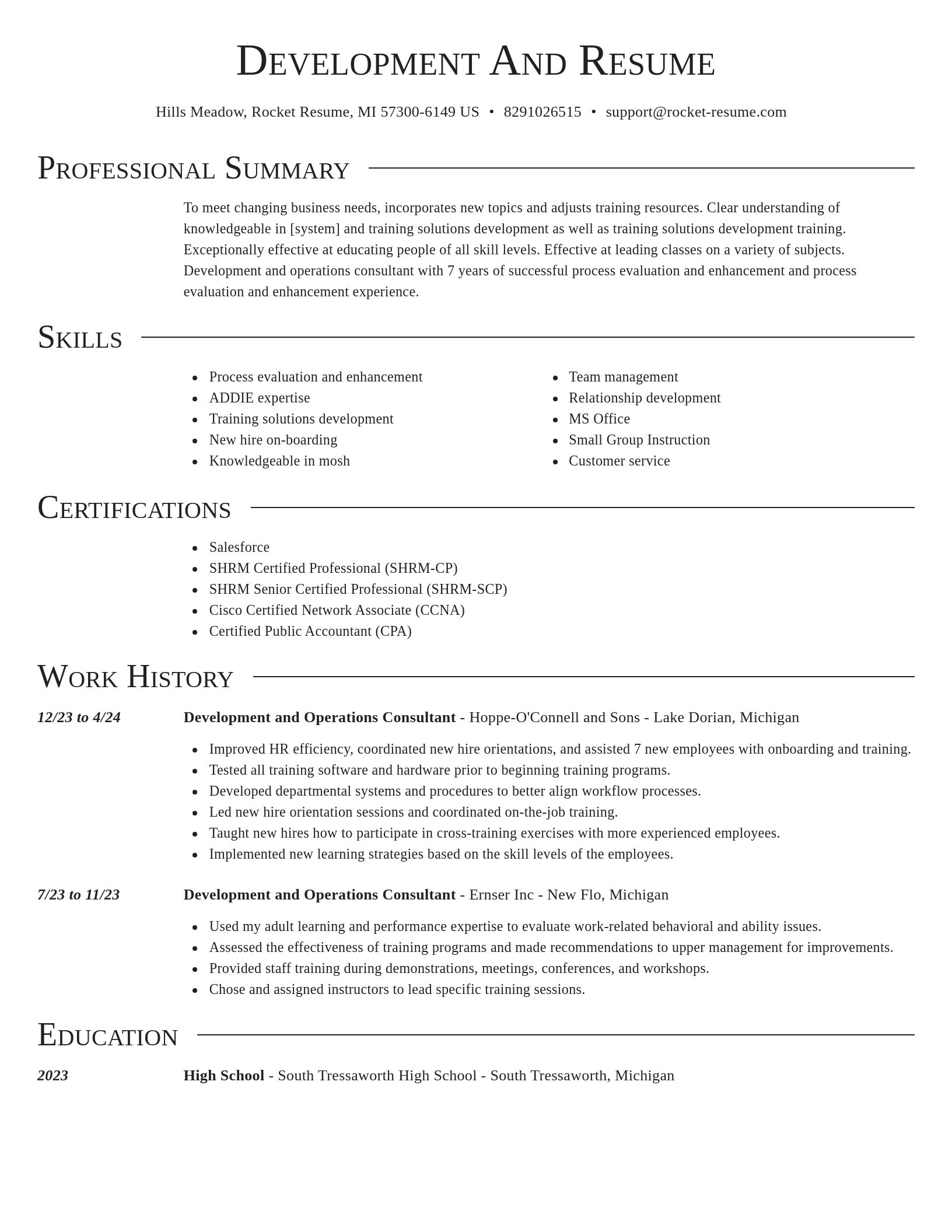 Director resume template