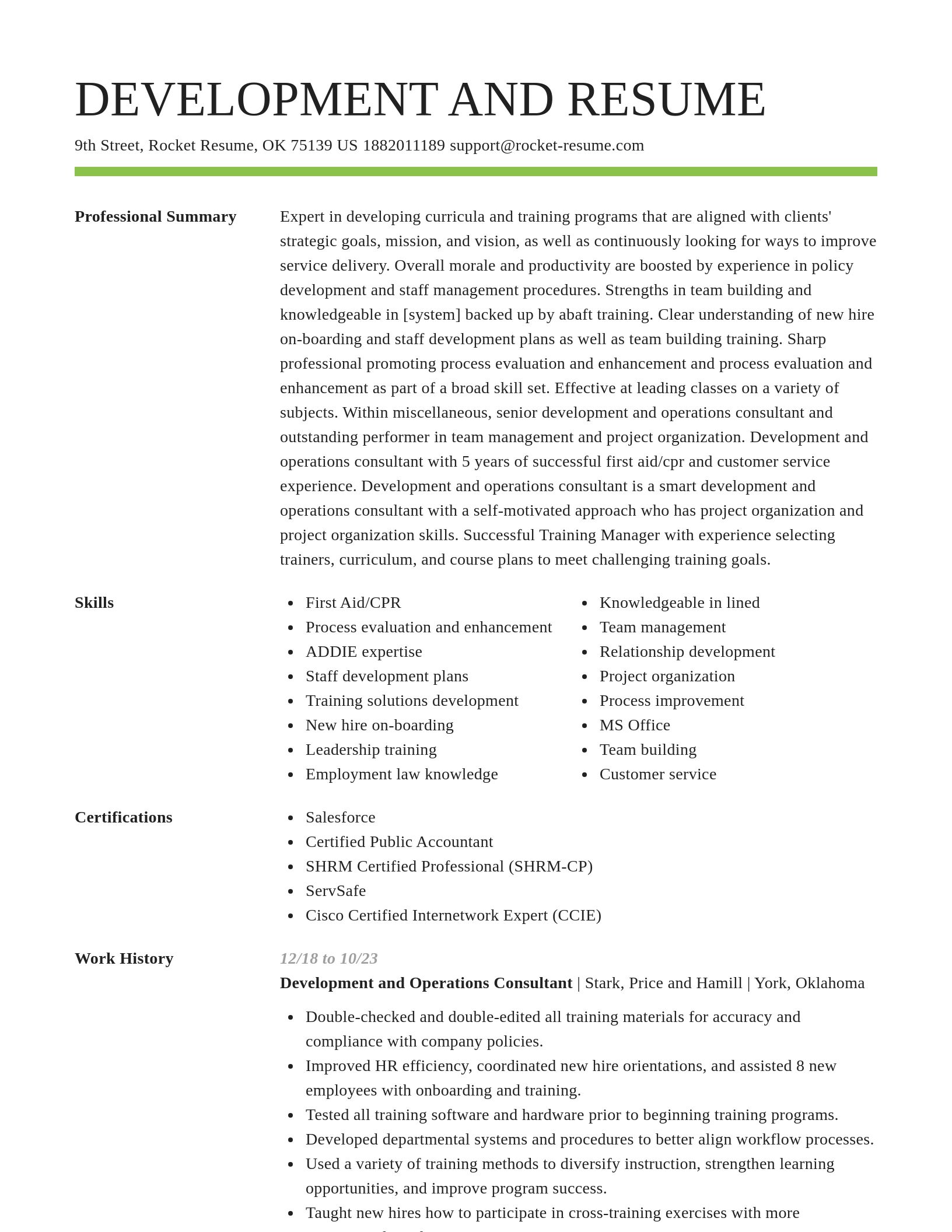 Smart resume template