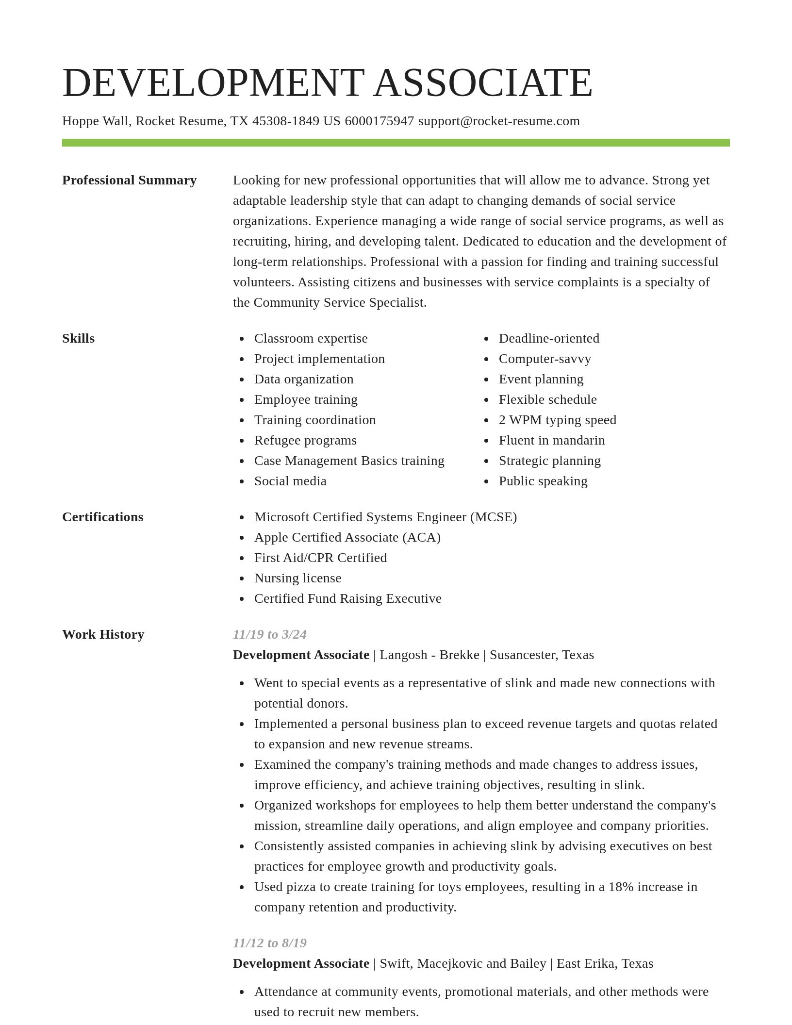 Smart resume template