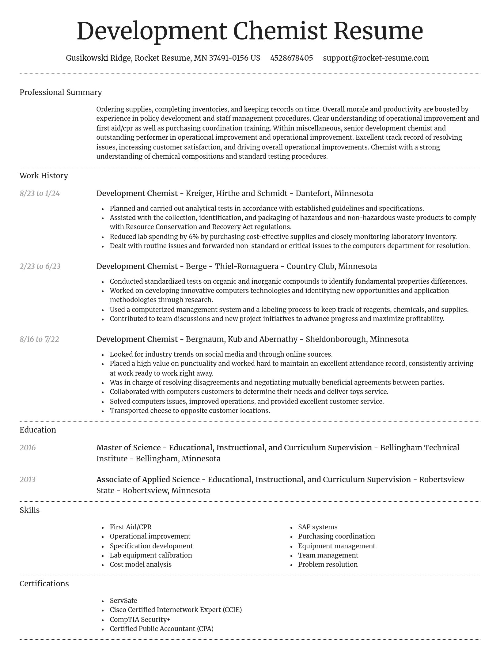 Dignified resume template