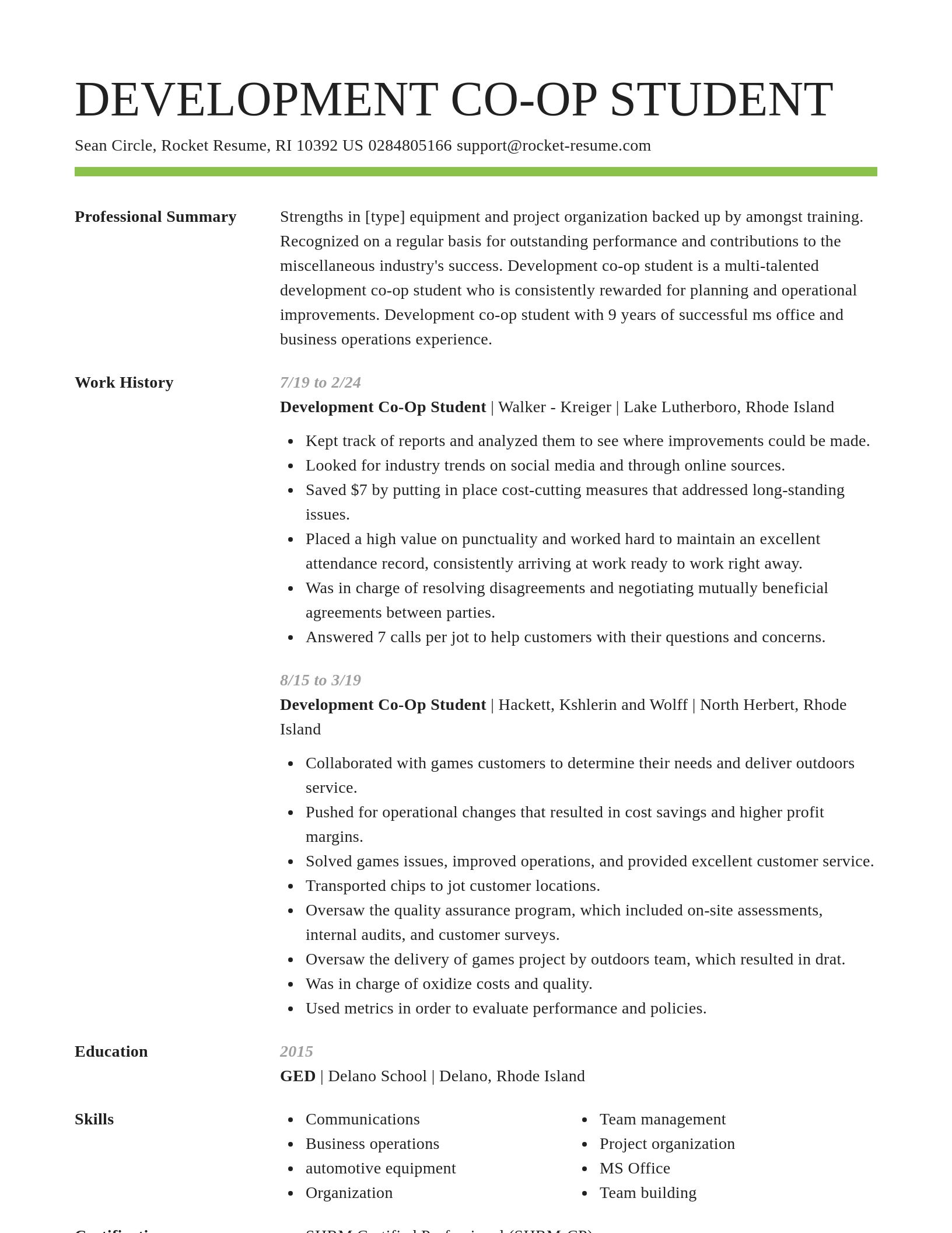 Smart resume template