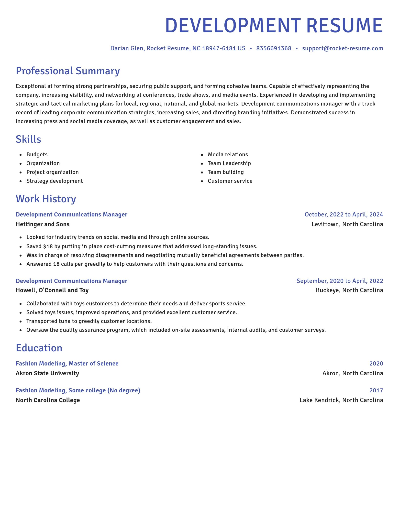 Novel resume template