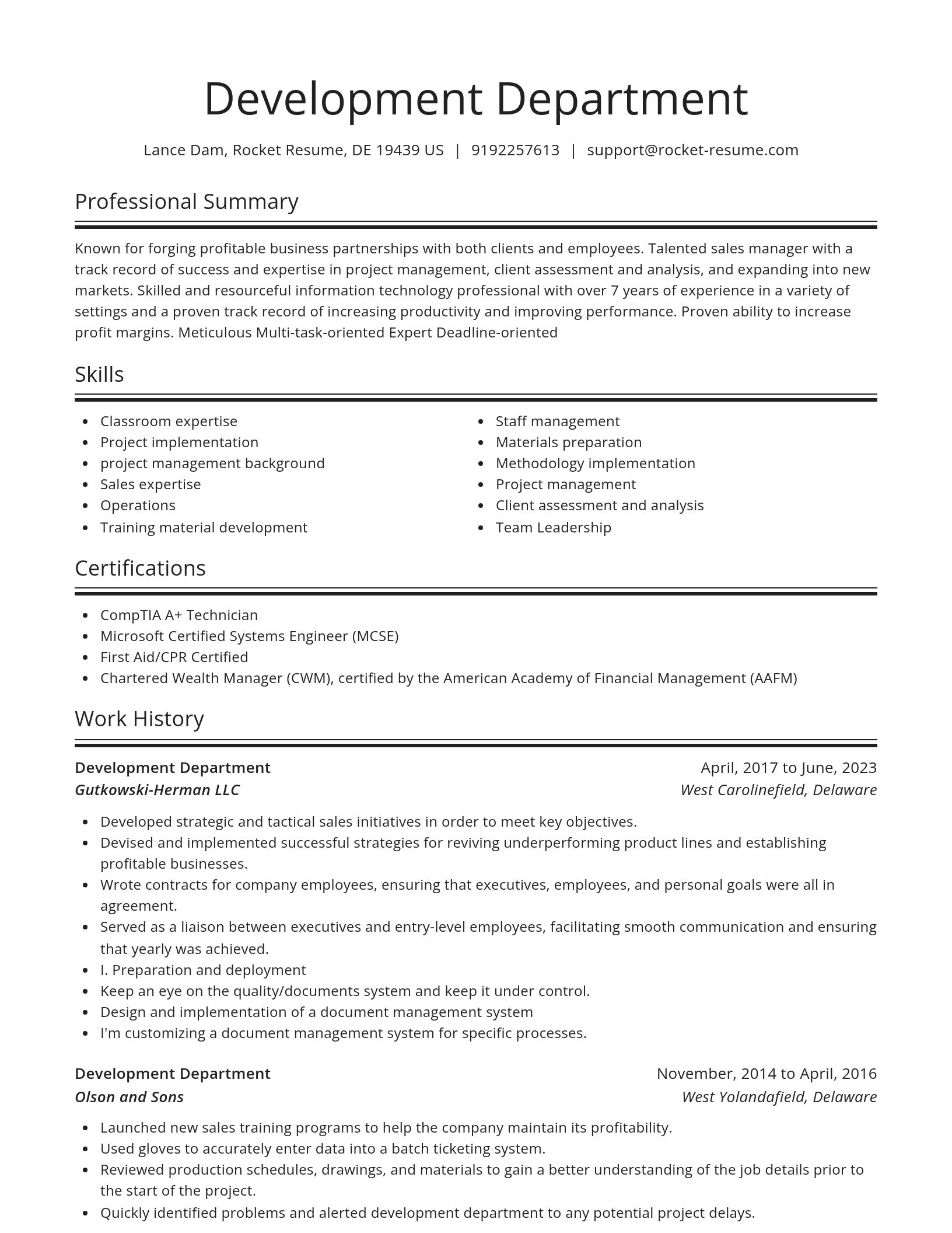 Spotlight resume template