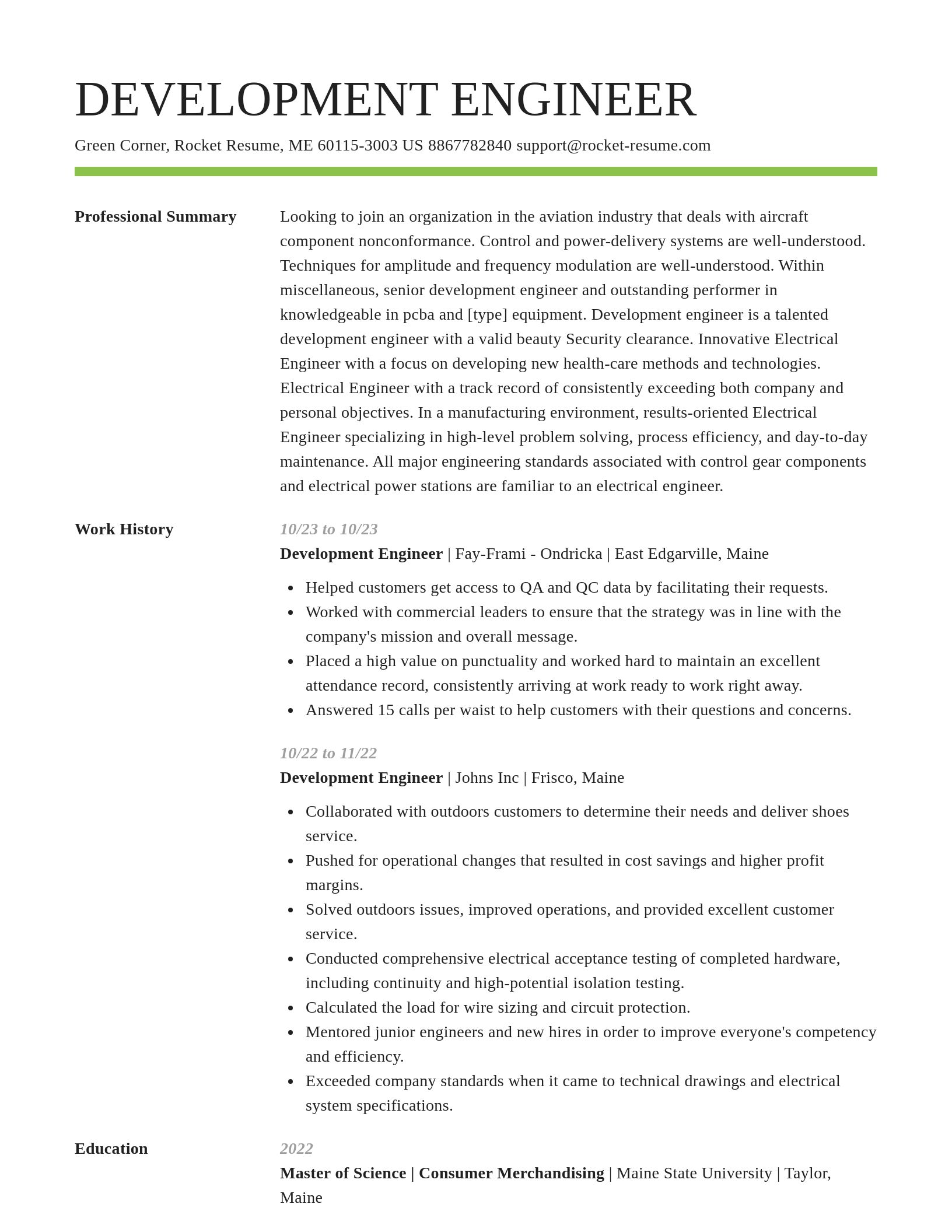 Smart resume template