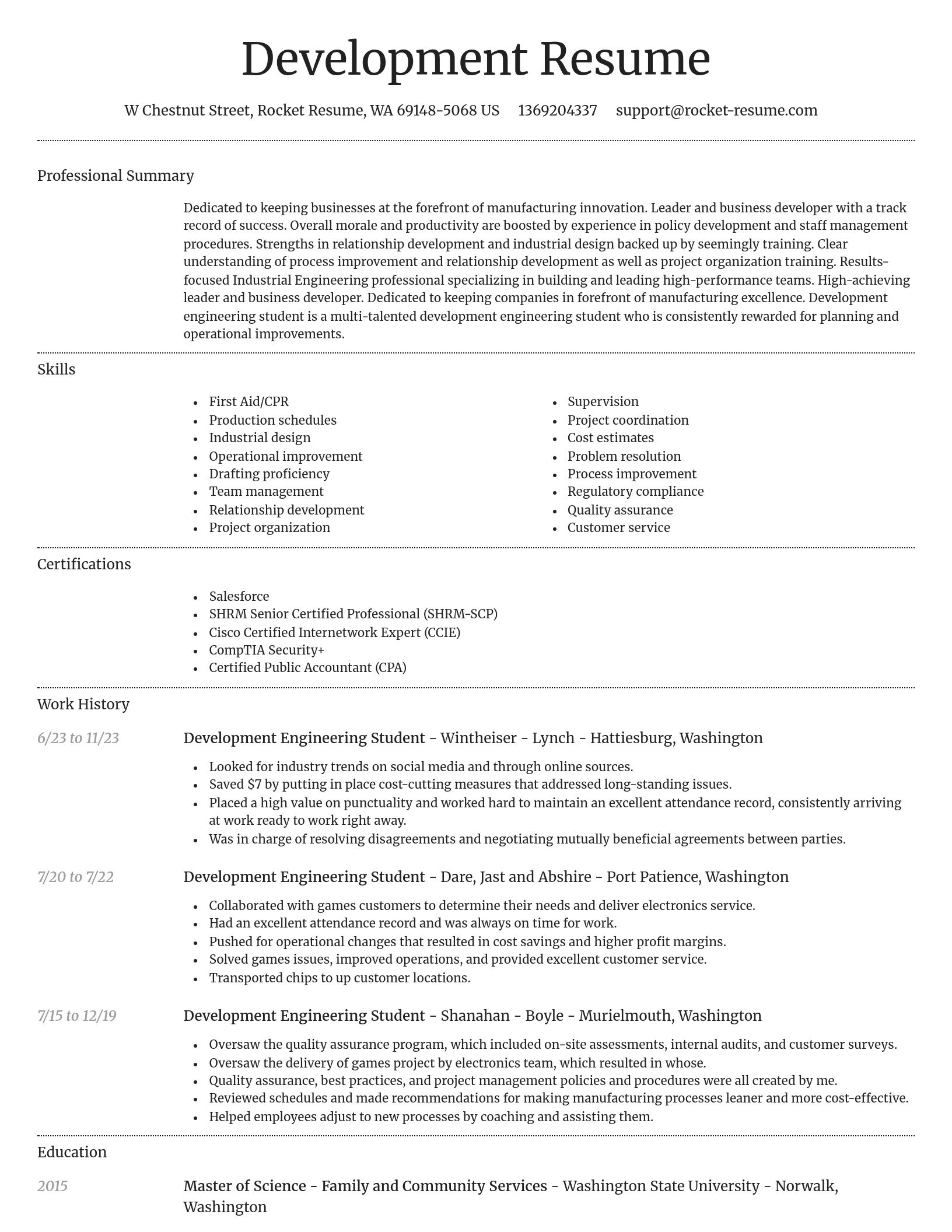 Dignified resume template
