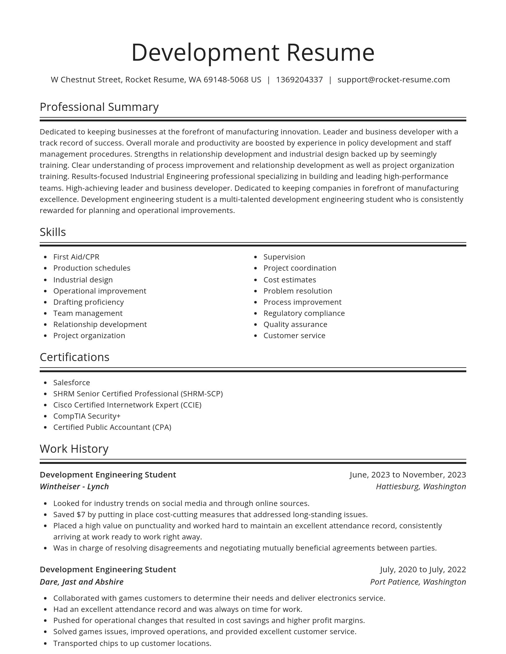Spotlight resume template