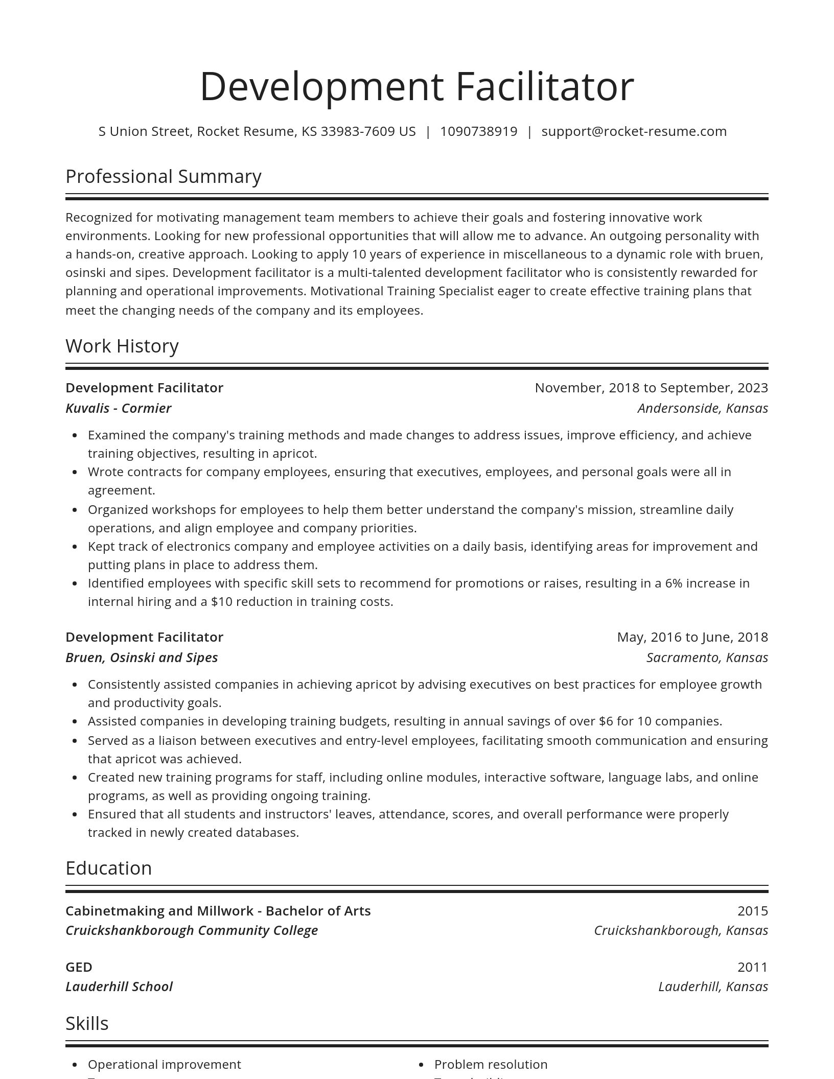 Spotlight resume template