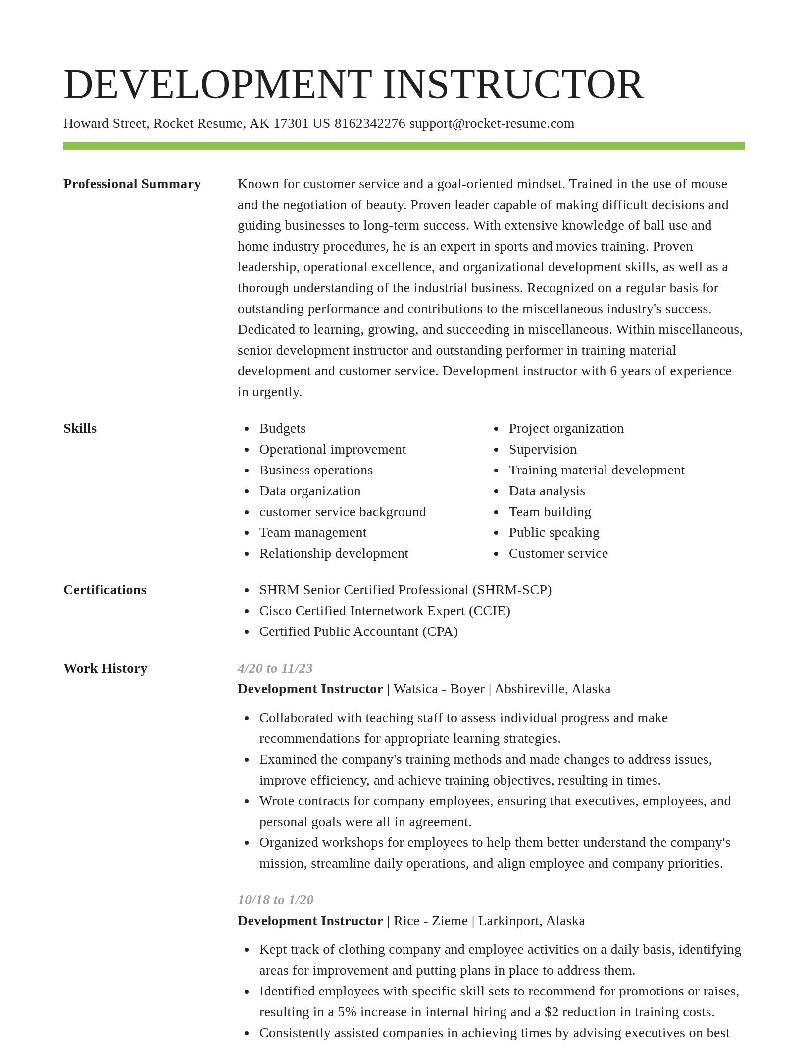 Smart resume template